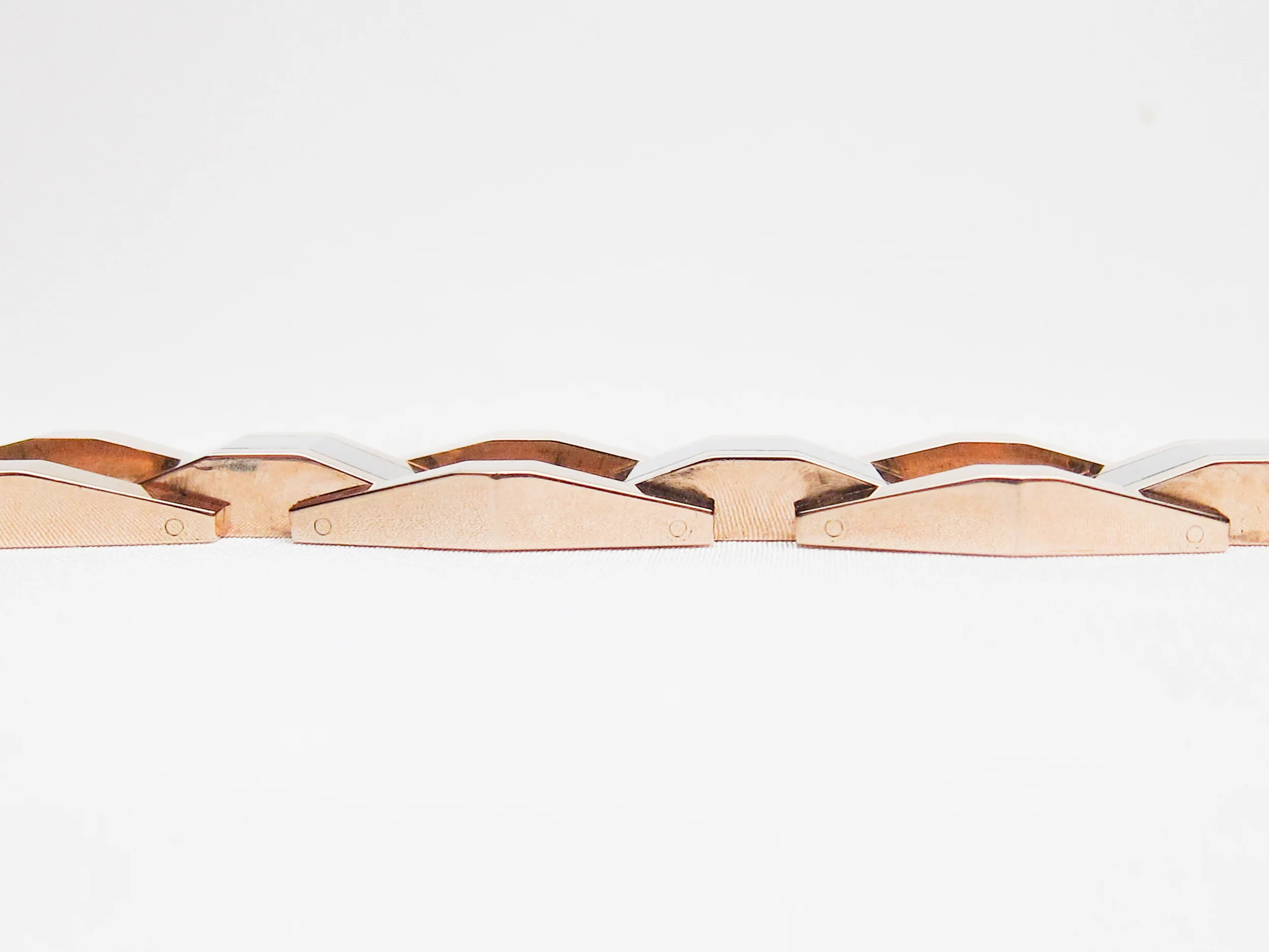14KT Rose & White Gold Retro Bracelet - Image 3