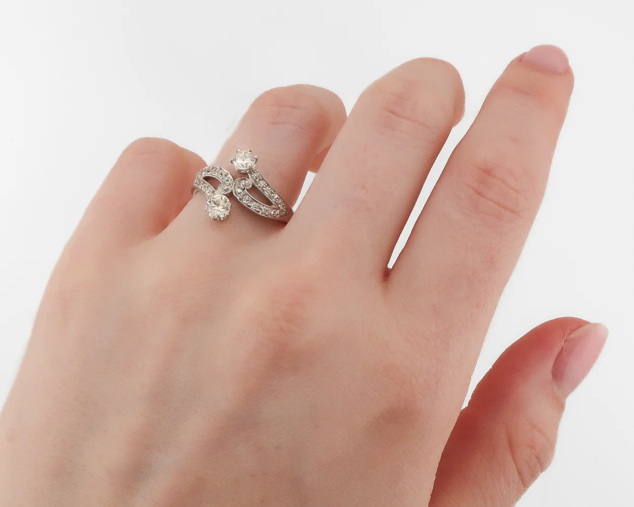 1930s Openwork Diamond Ring - Image 4