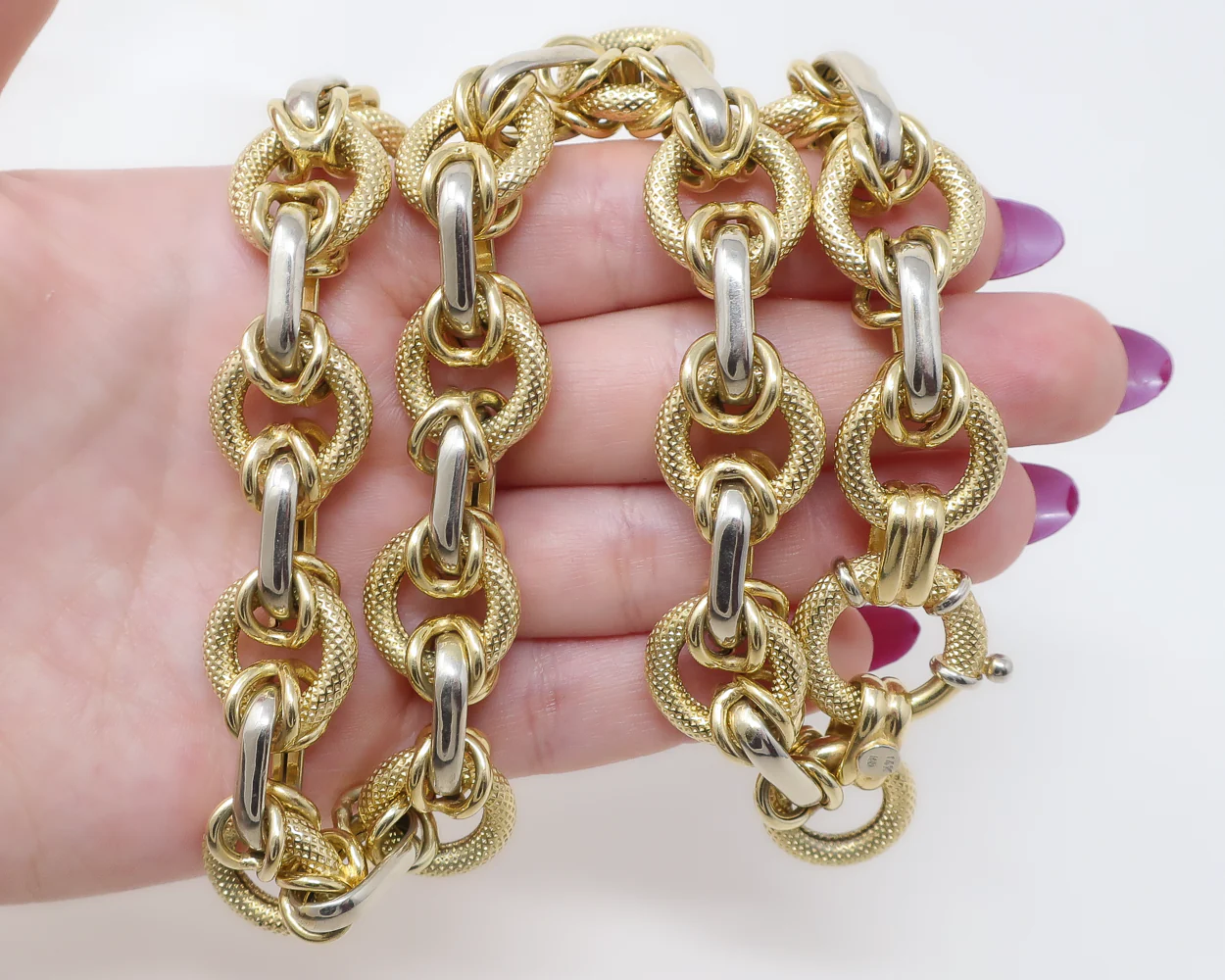 1980s Two-Tone Gold Necklace - Image 5