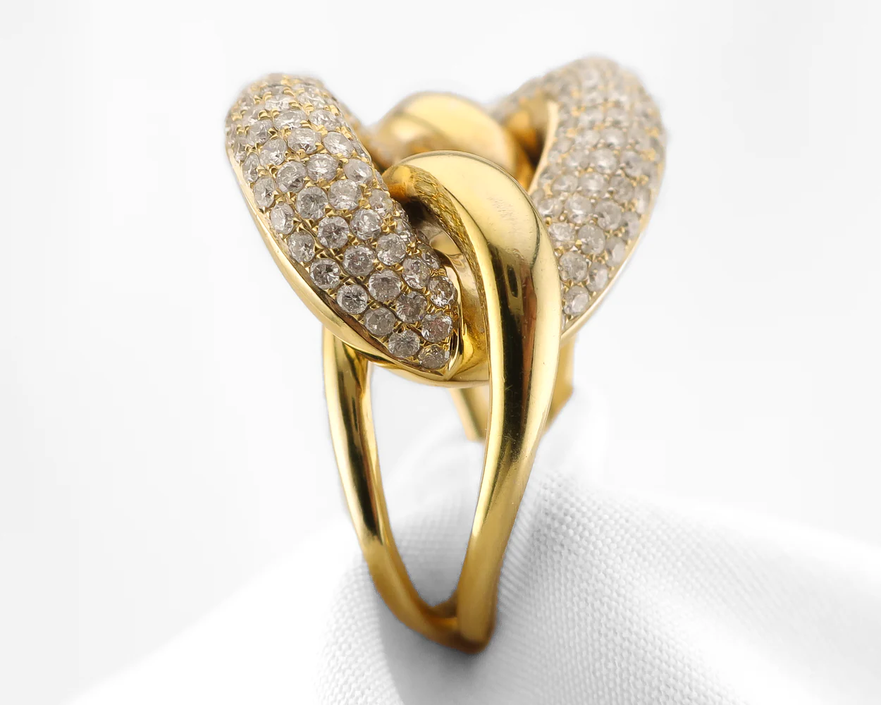 '80s Gold & Diamond Loop Ring - Image 2