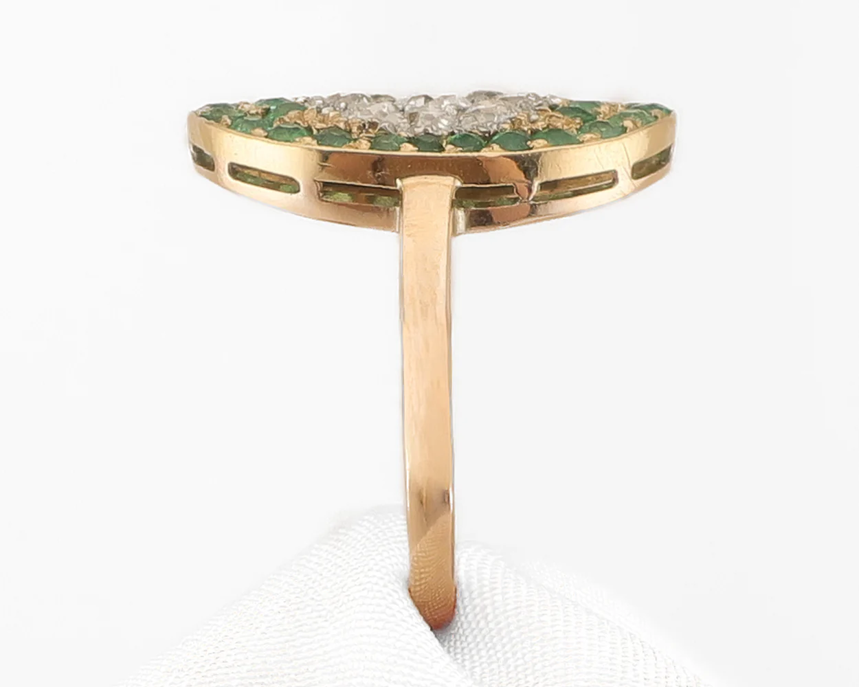 Art Deco Emerald & Diamond Cluster Ring - Image 2