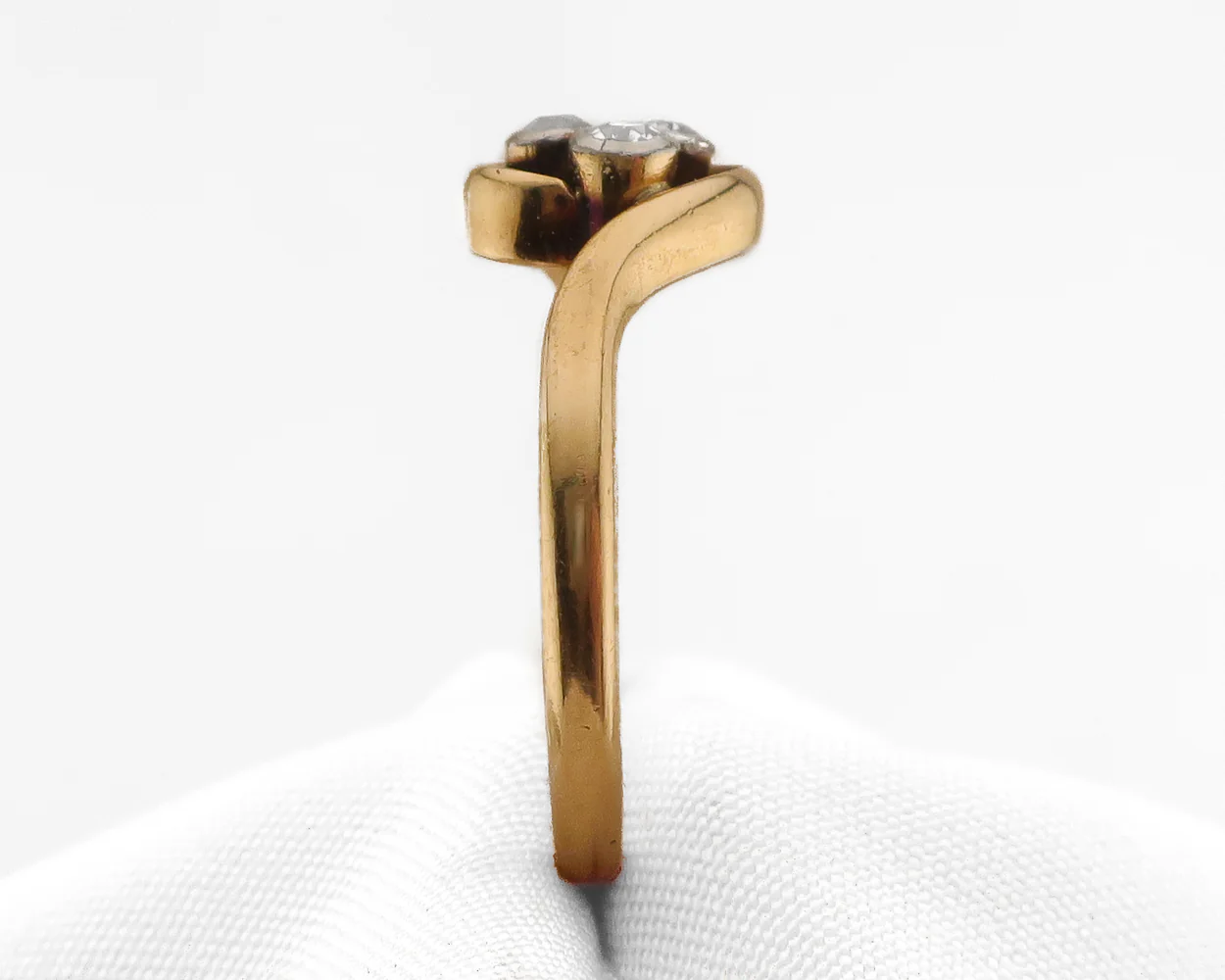 Art Deco Diamond Bypass Ring - Image 2
