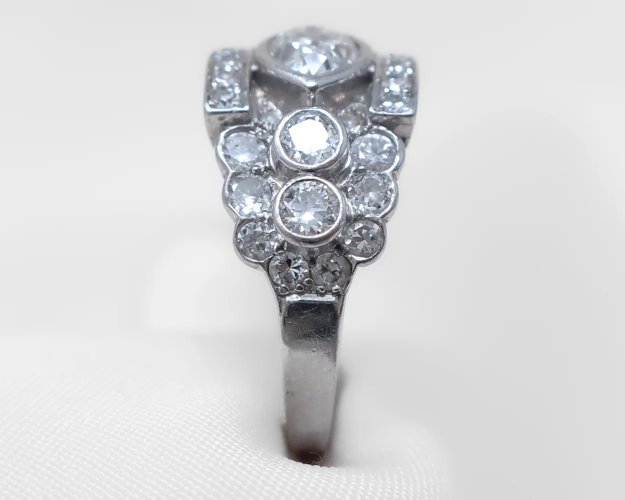 Art Deco Diamond and Ruby Buckle Ring - Image 2