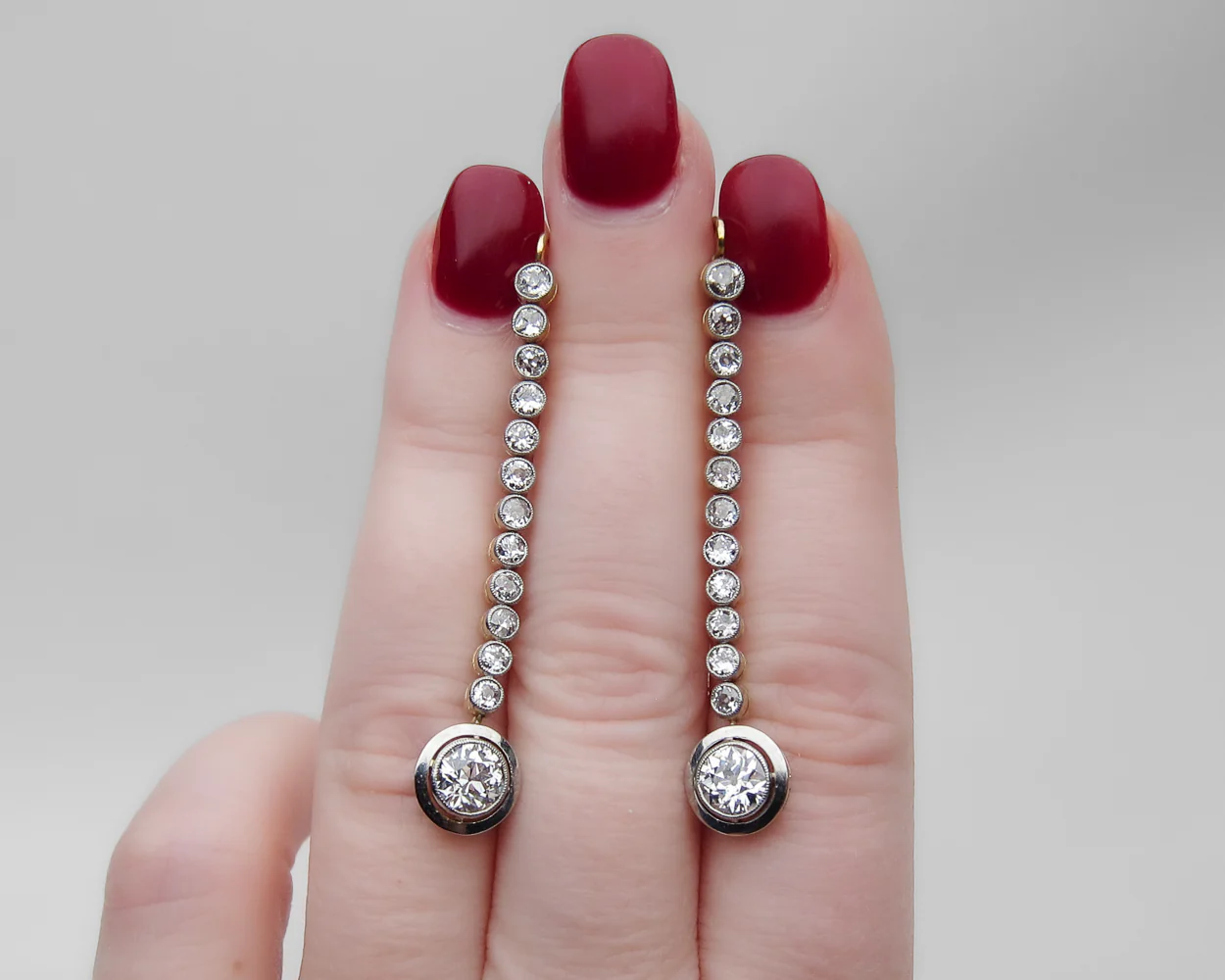 Art Deco Diamond Drop Earrings - Image 5