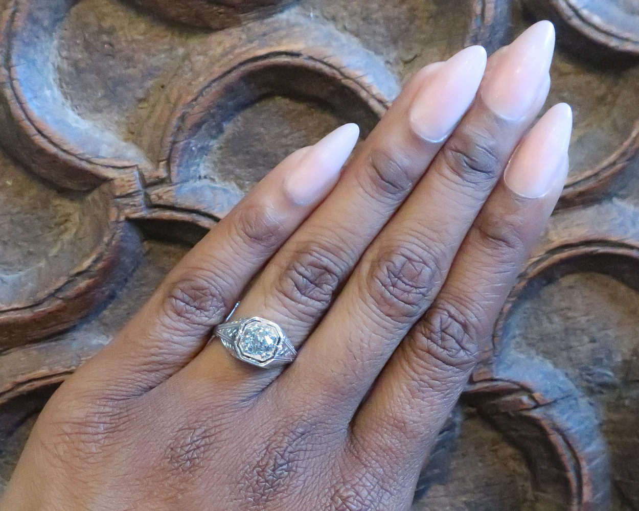 Art Deco Filigree Diamond Solitaire - Image 5