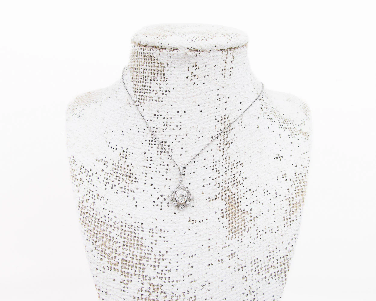 Art Deco Diamond Halo Pendant - Image 3
