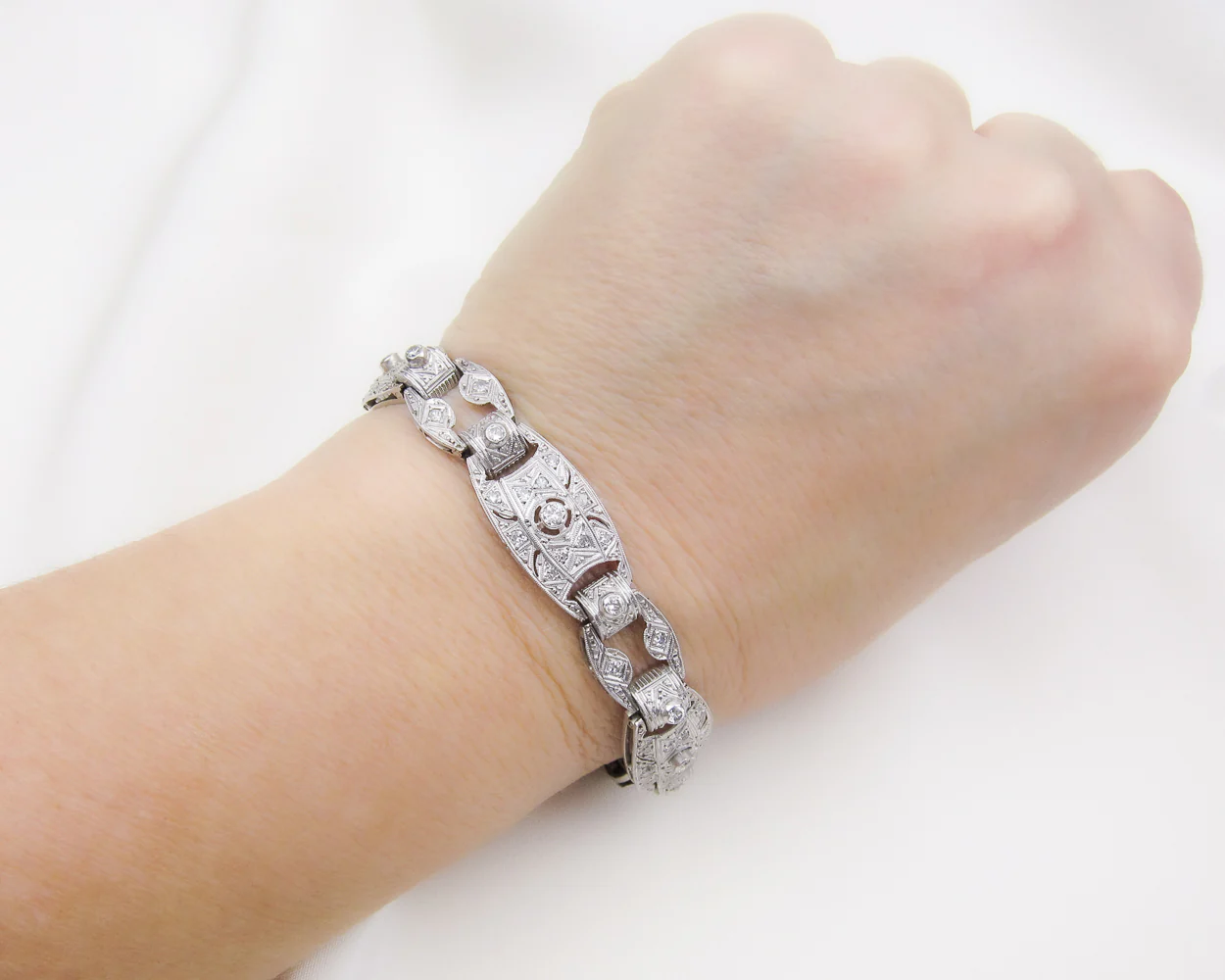 Art Deco Ornate Diamond Bracelet - Image 3