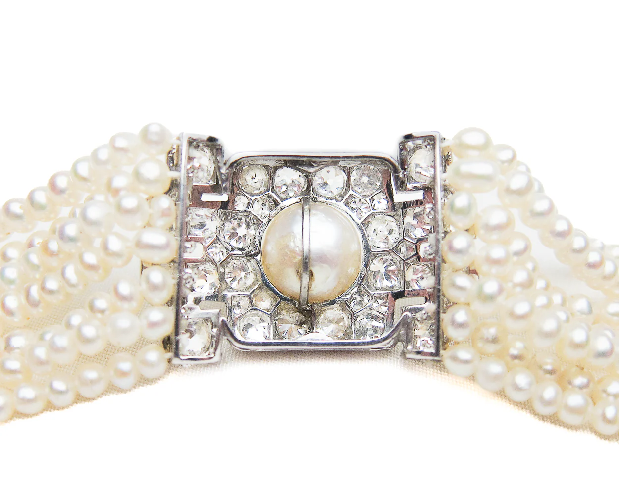 Art Deco Pearl & Diamond Choker - Image 3