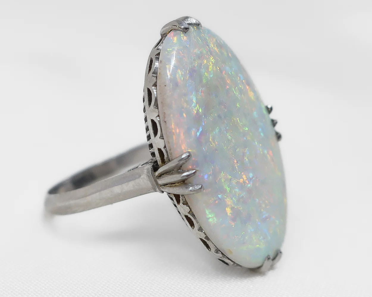 Art Deco Opal Dinner Ring - Image 4