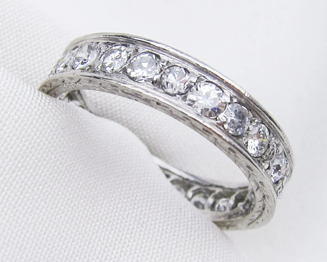 Art Deco White Gold Diamond Eternity Band - Image 3