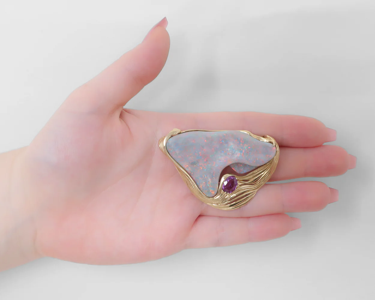 Australian Opal & Sapphire Pendant - Image 4