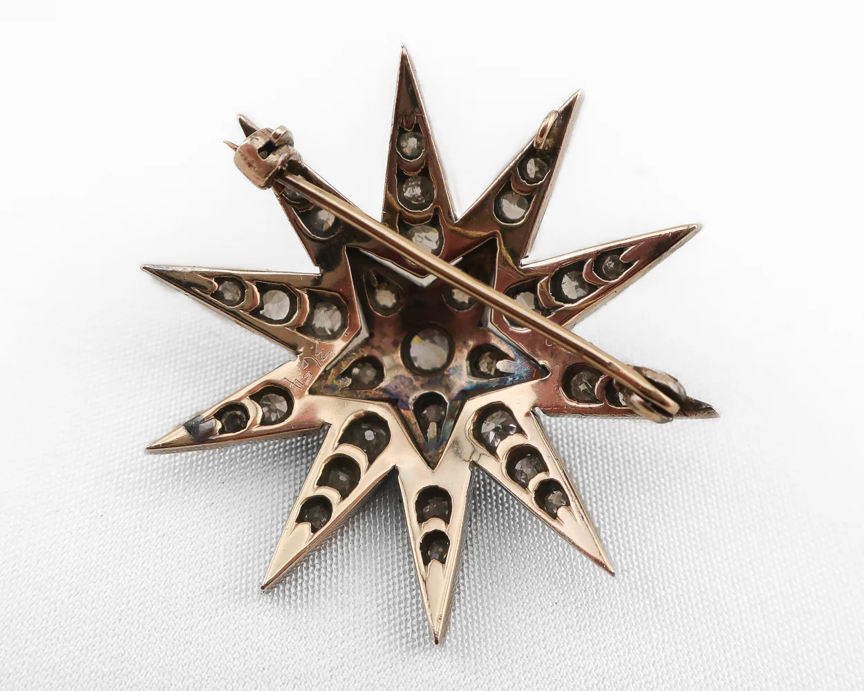 c1870 Victorian Diamond Star Brooch/Pendant - Image 2