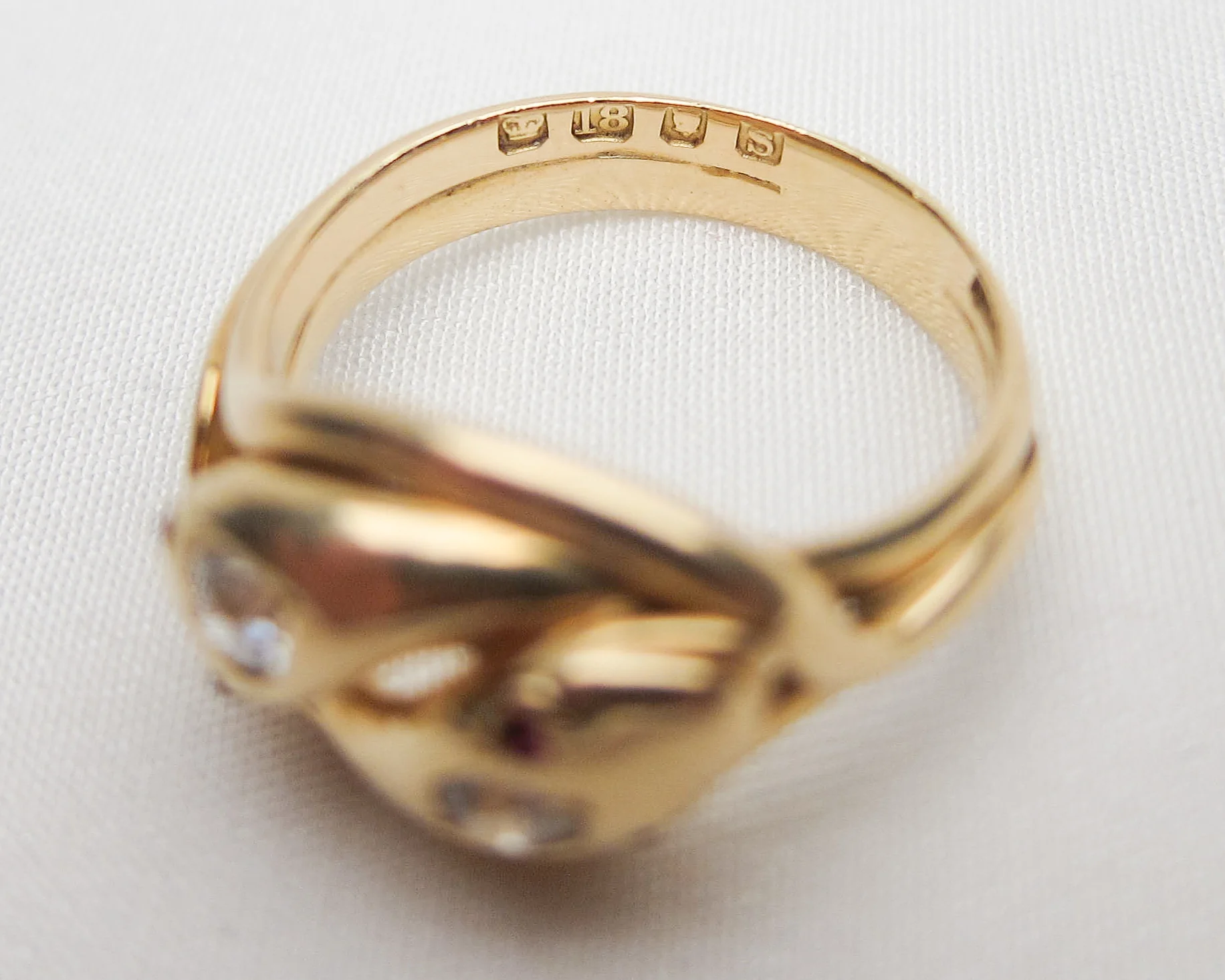 Victorian Diamond & Ruby Snake Ring - Image 6