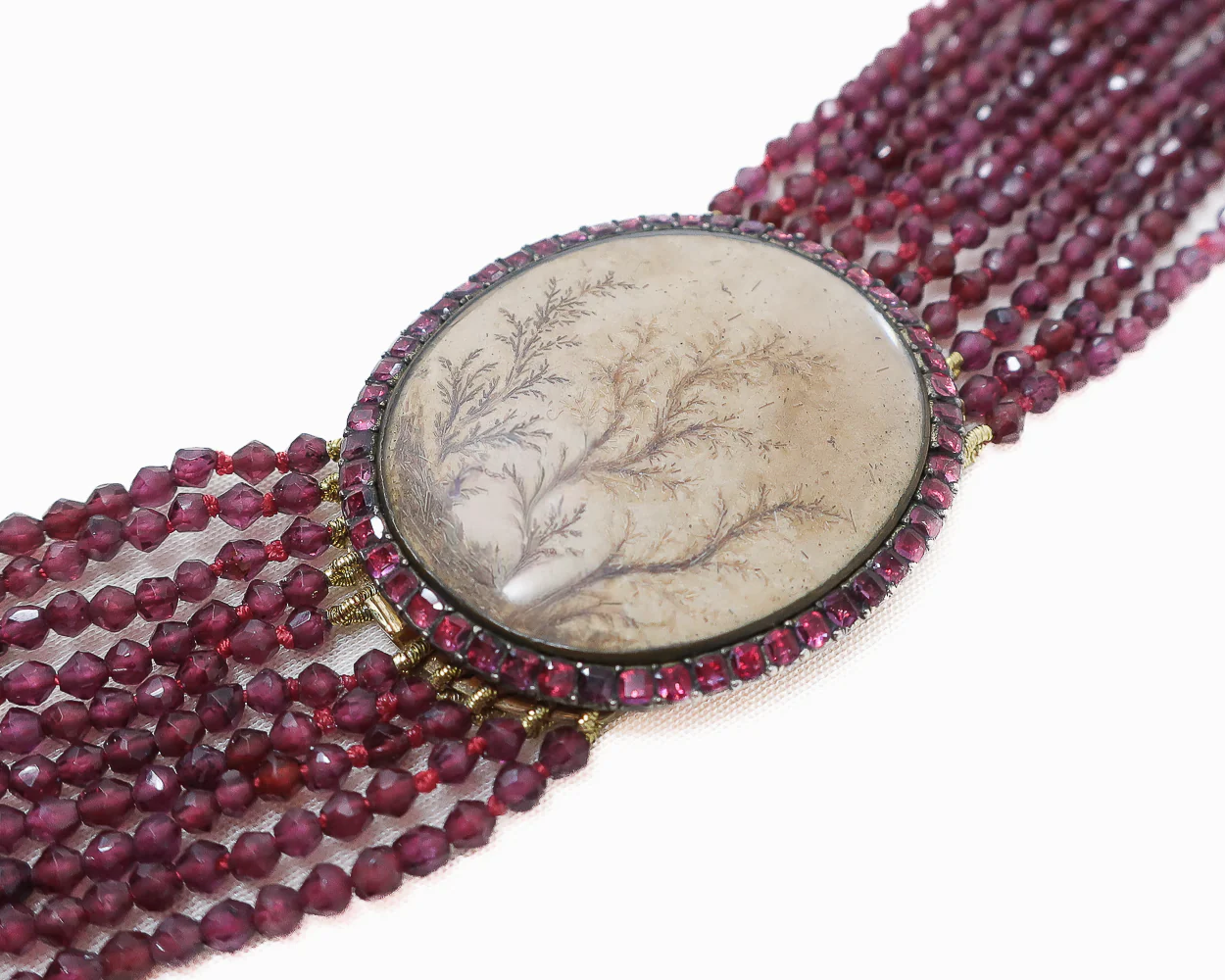 Early-Victorian Garnet Strand Hair Necklace - Image 4