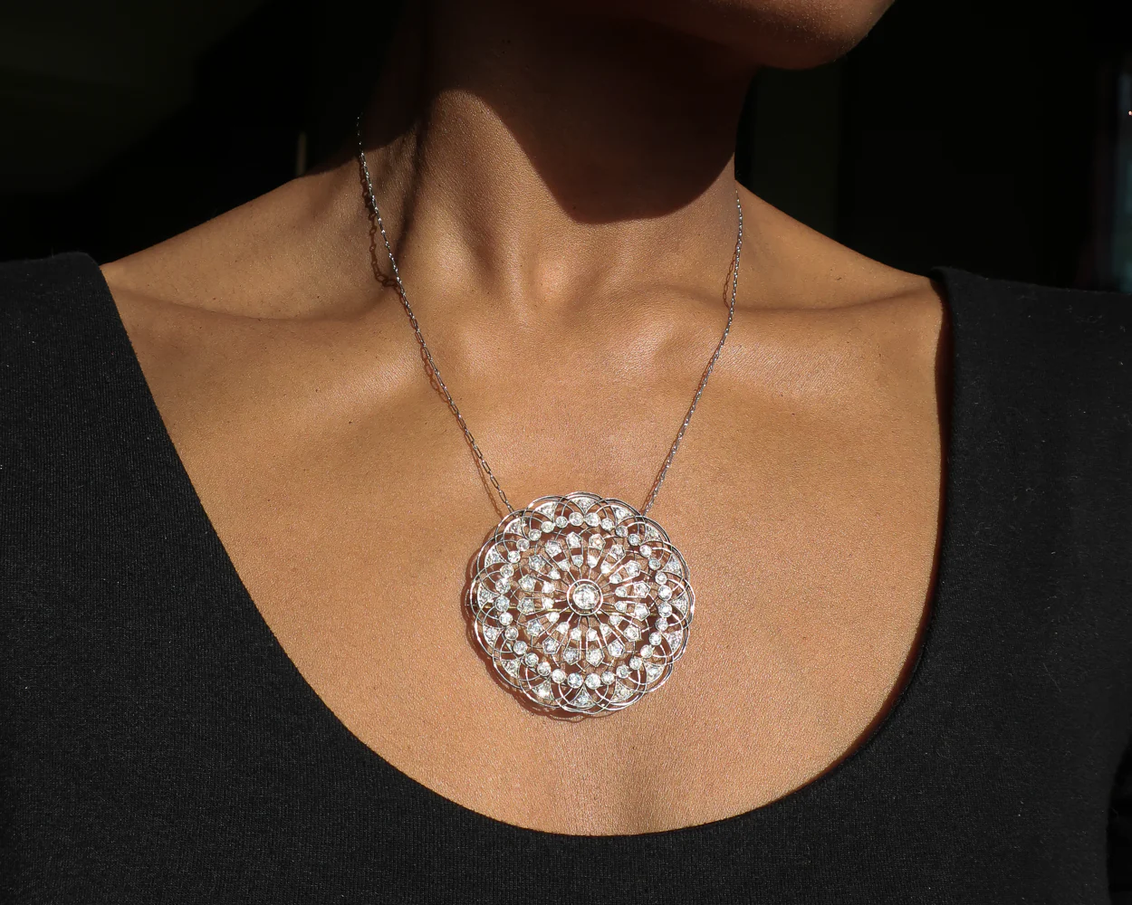 Edwardian Circular Diamond Necklace/Brooch - Image 5