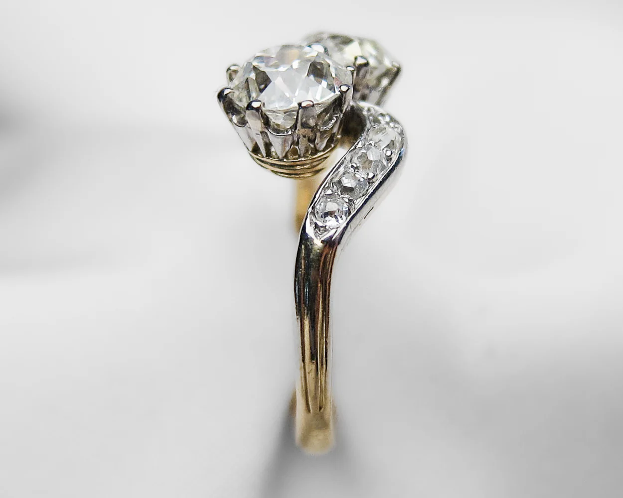 Edwardian Diamond Crossover Ring - Image 3