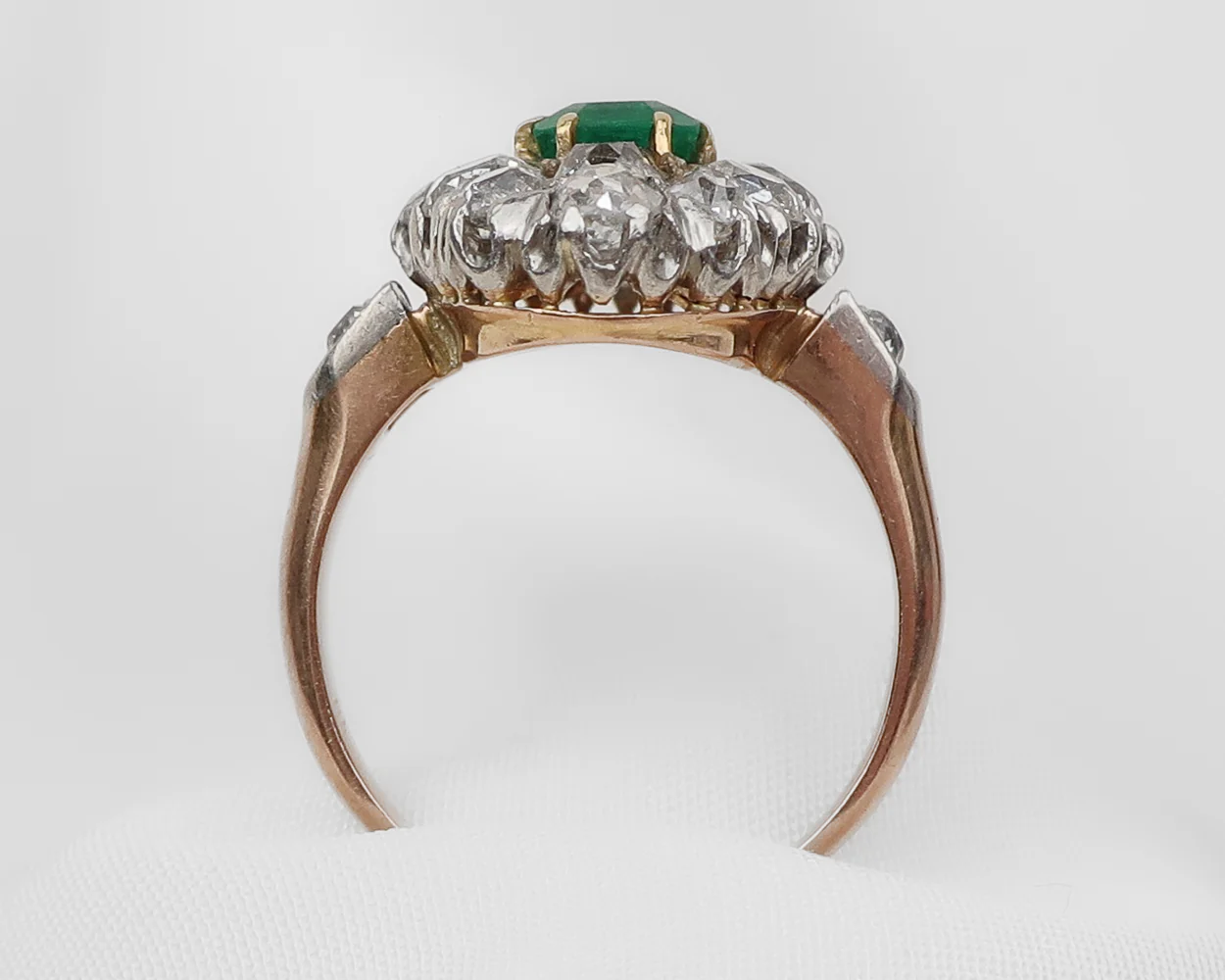 Edwardian Diamond & Emerald Navette Ring - Image 4