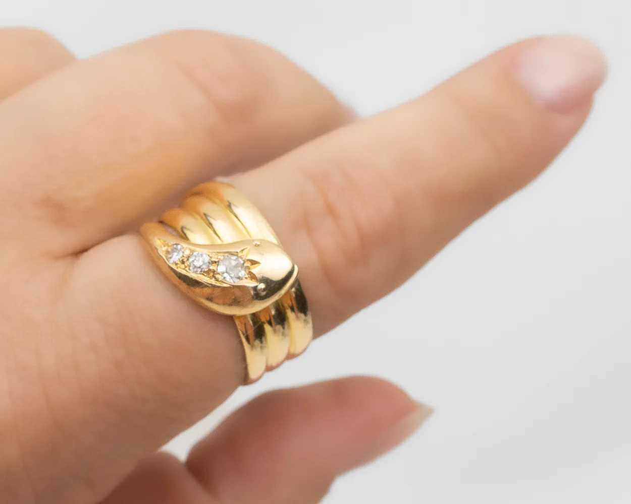 Edwardian Diamond Snake Ring - Image 5