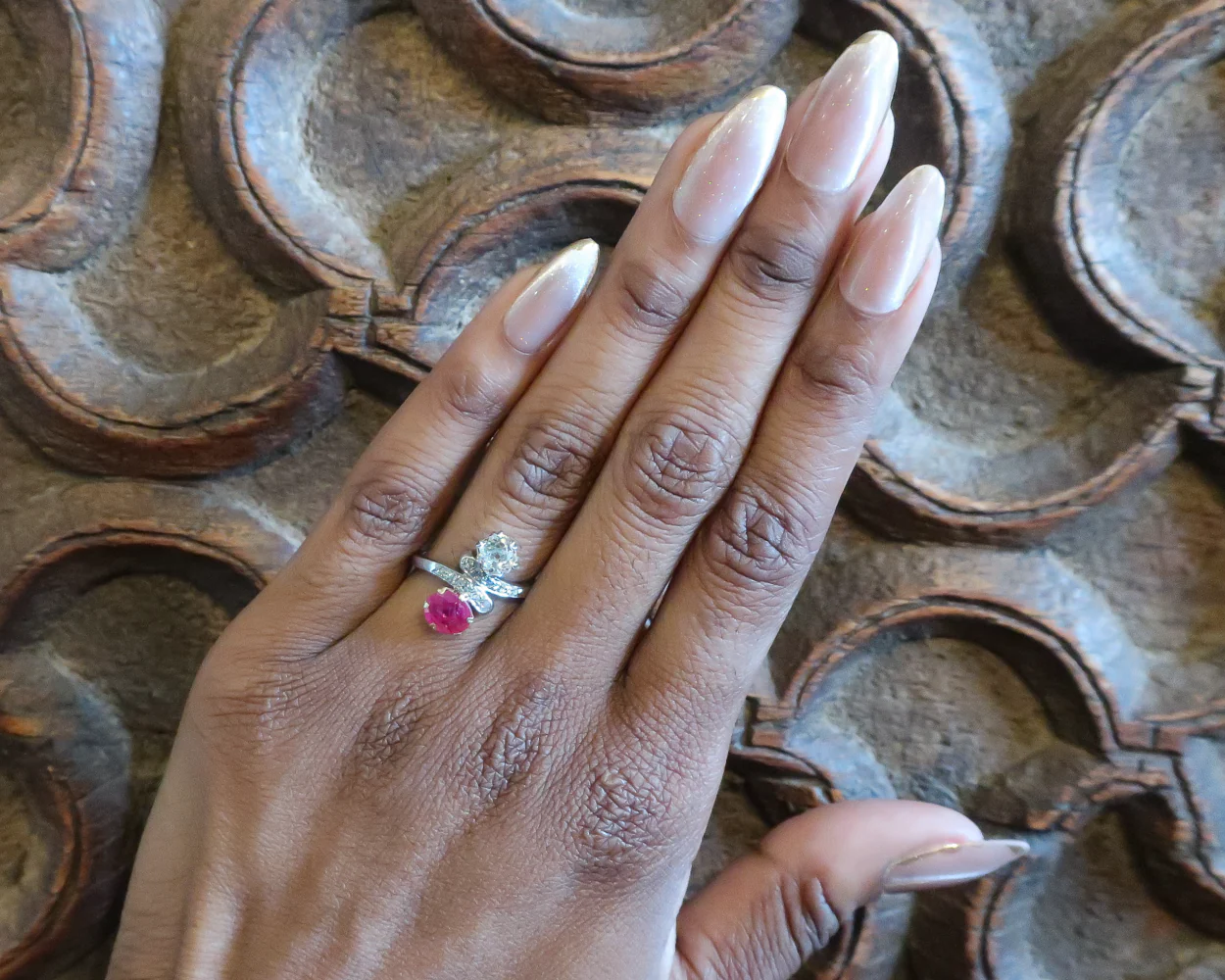 Edwardian French Ruby & Diamond Ring - Image 4
