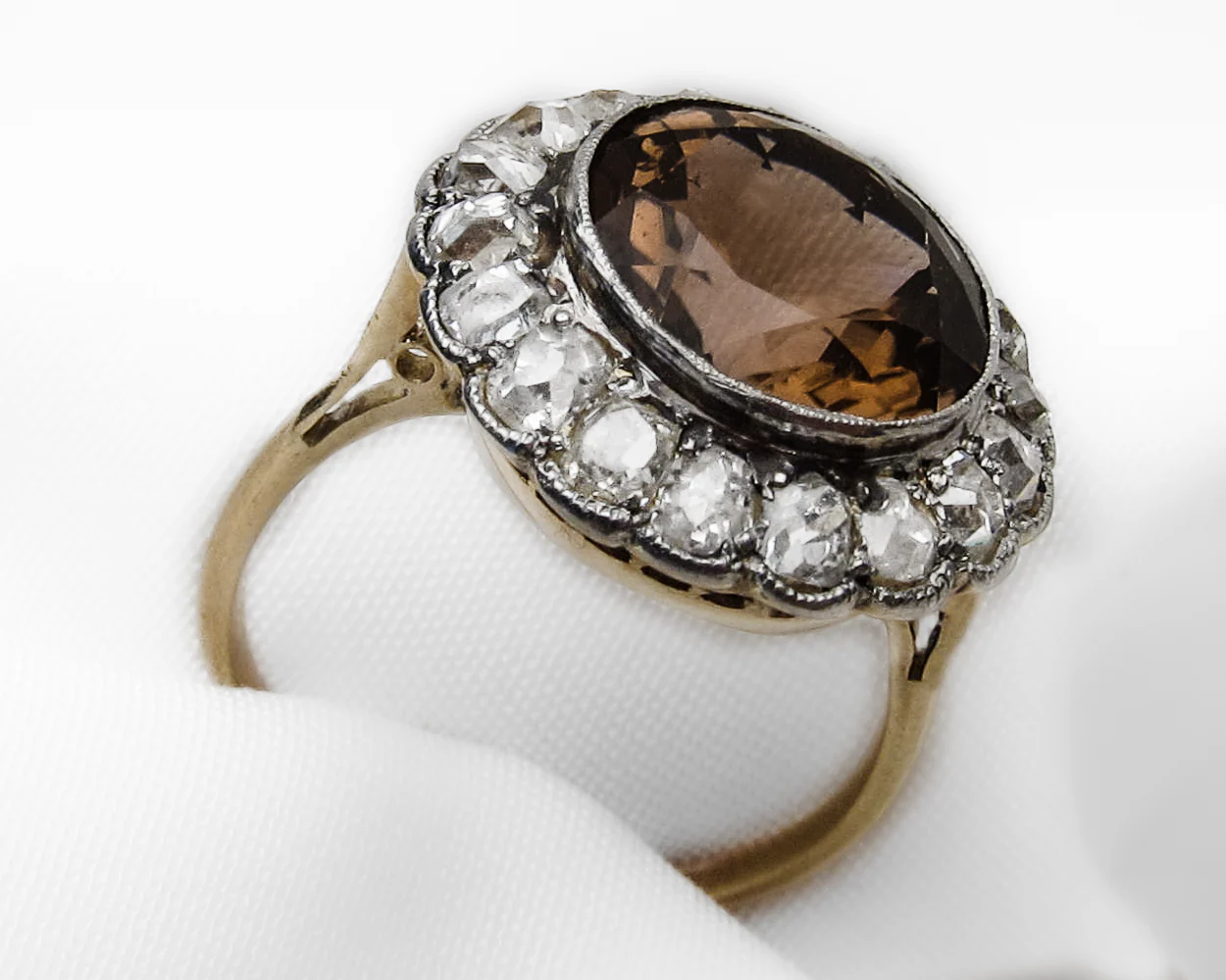 Edwardian Tourmaline & Diamond Halo Ring - Image 3