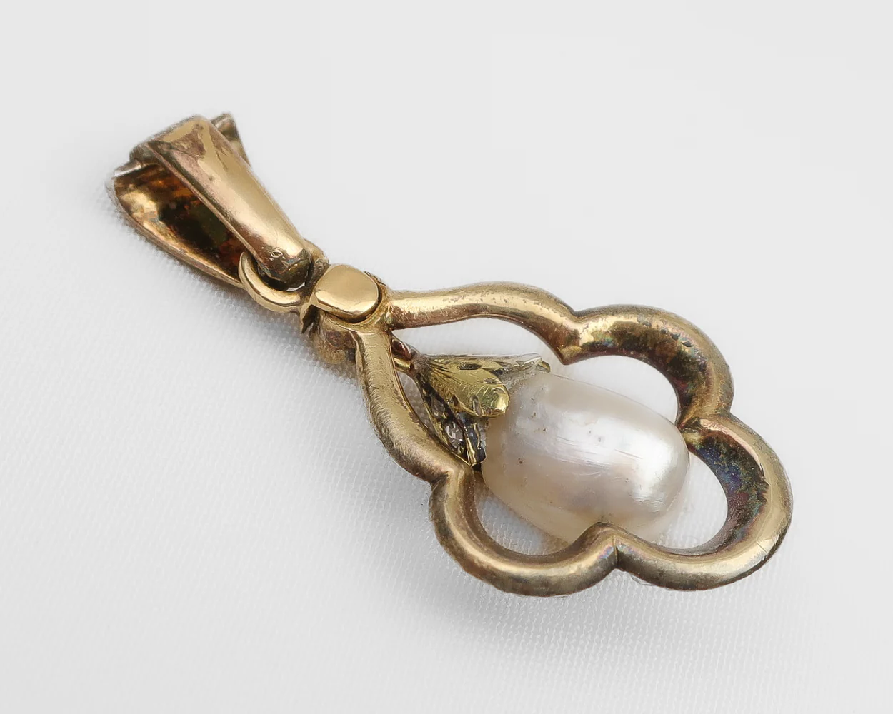 Victorian French Imperial Pearl & Diamond Pendant - Image 3