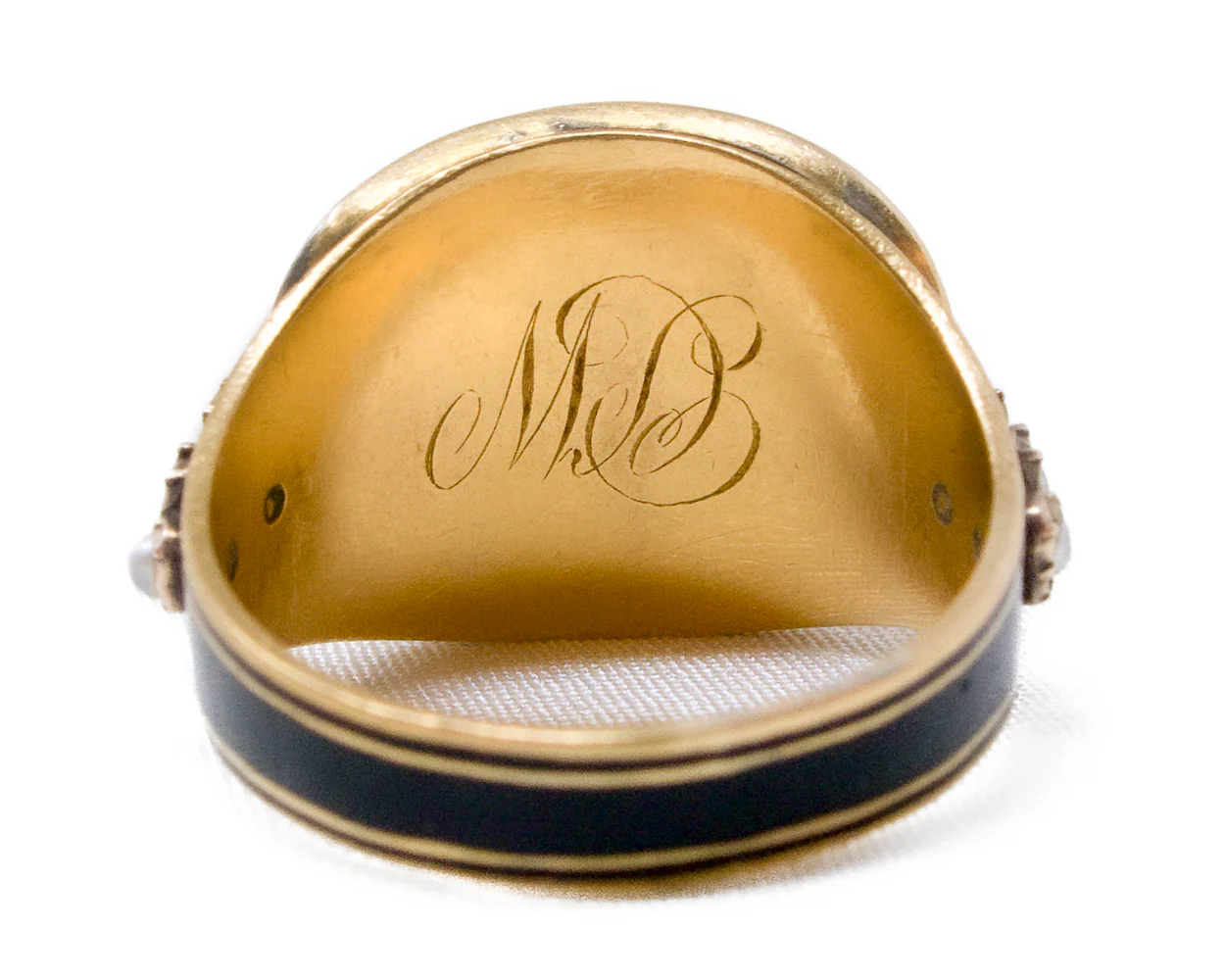 Georgian Enamel & Pearl Mourning Ring - Image 2