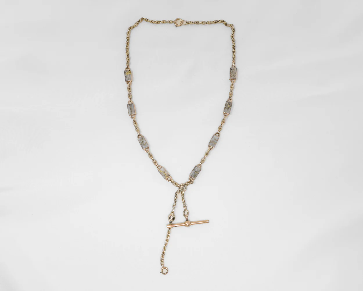 Victorian Gold-Bearing Quartz Watch Chain - Image 3