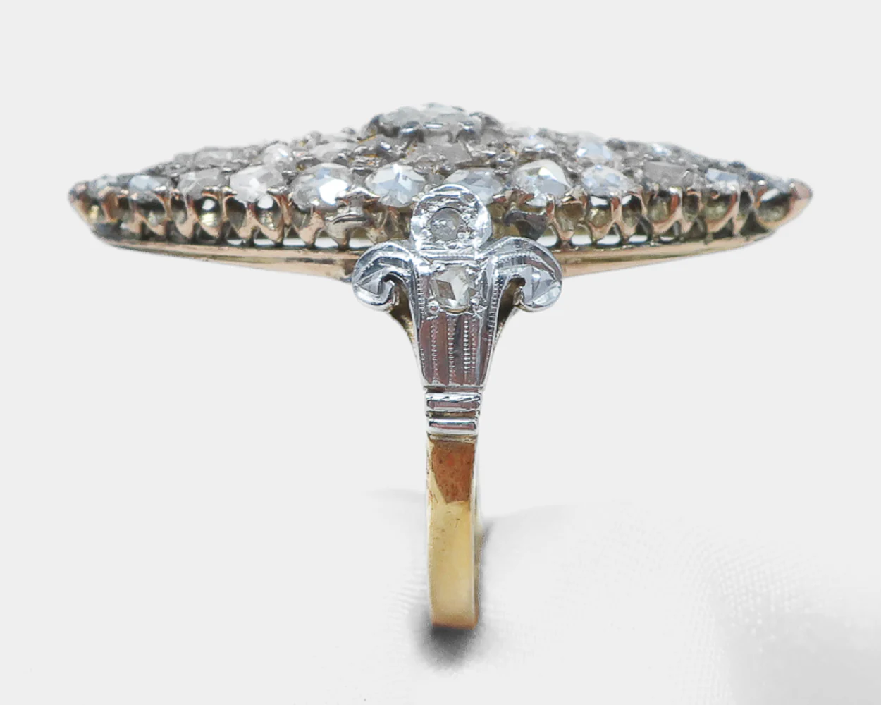 Victorian Rose-Cut Diamond Navette Ring - Image 2