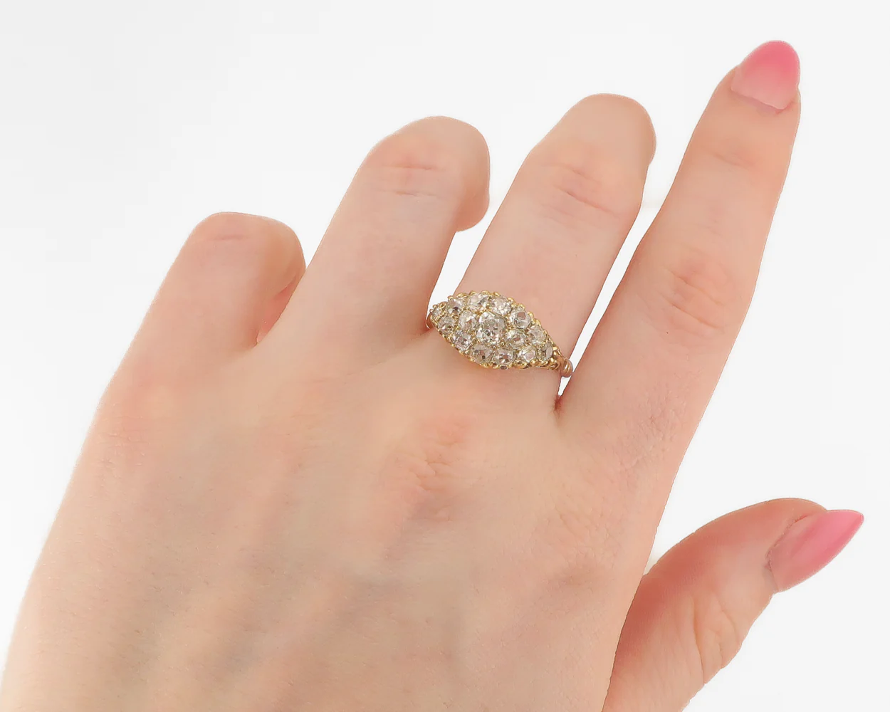 Victorian 18KT Diamond Cluster Ring - Image 4