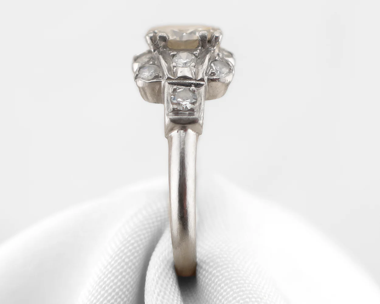 Midcentury Fancy Platinum Diamond Ring - Image 2