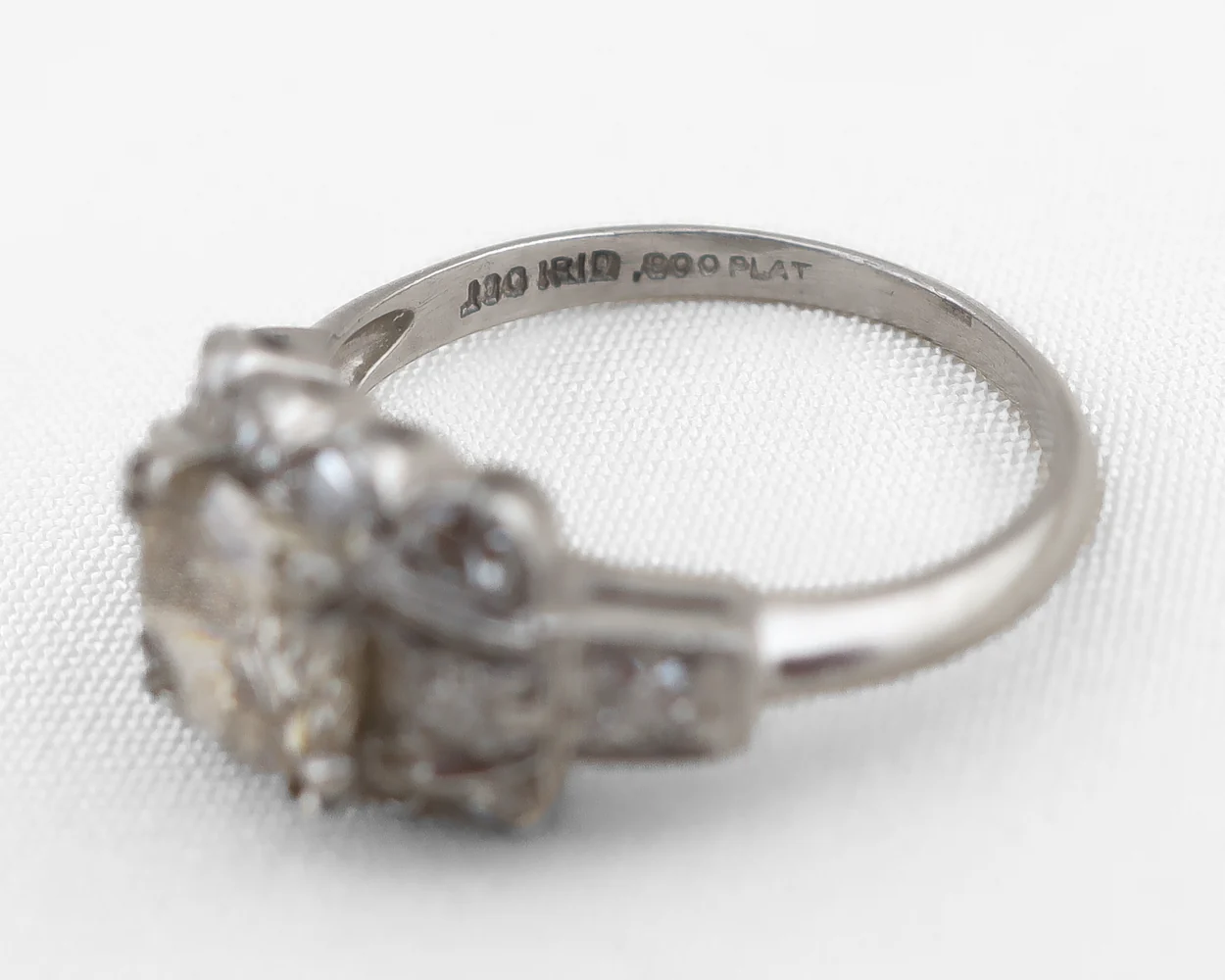 Midcentury Fancy Platinum Diamond Ring - Image 5