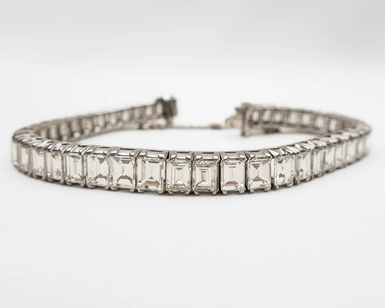 Midcentury Baguette Diamond Tennis Bracelet