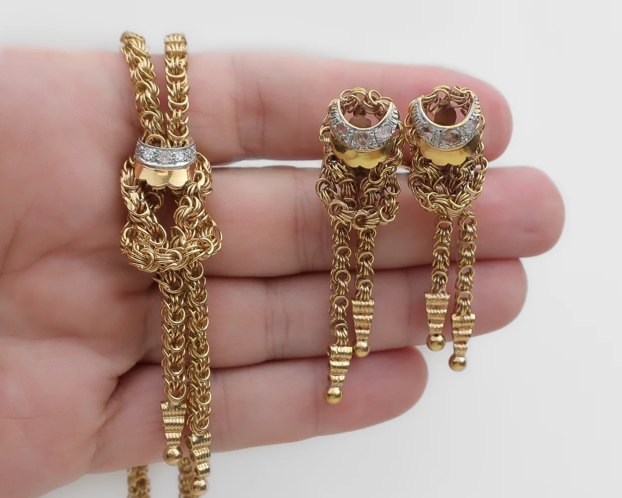 Midcentury Byzantine Necklace & Earring Set - Image 2