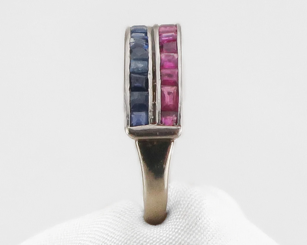 Midcentury Ruby & Sapphire Flip Ring - Image 3