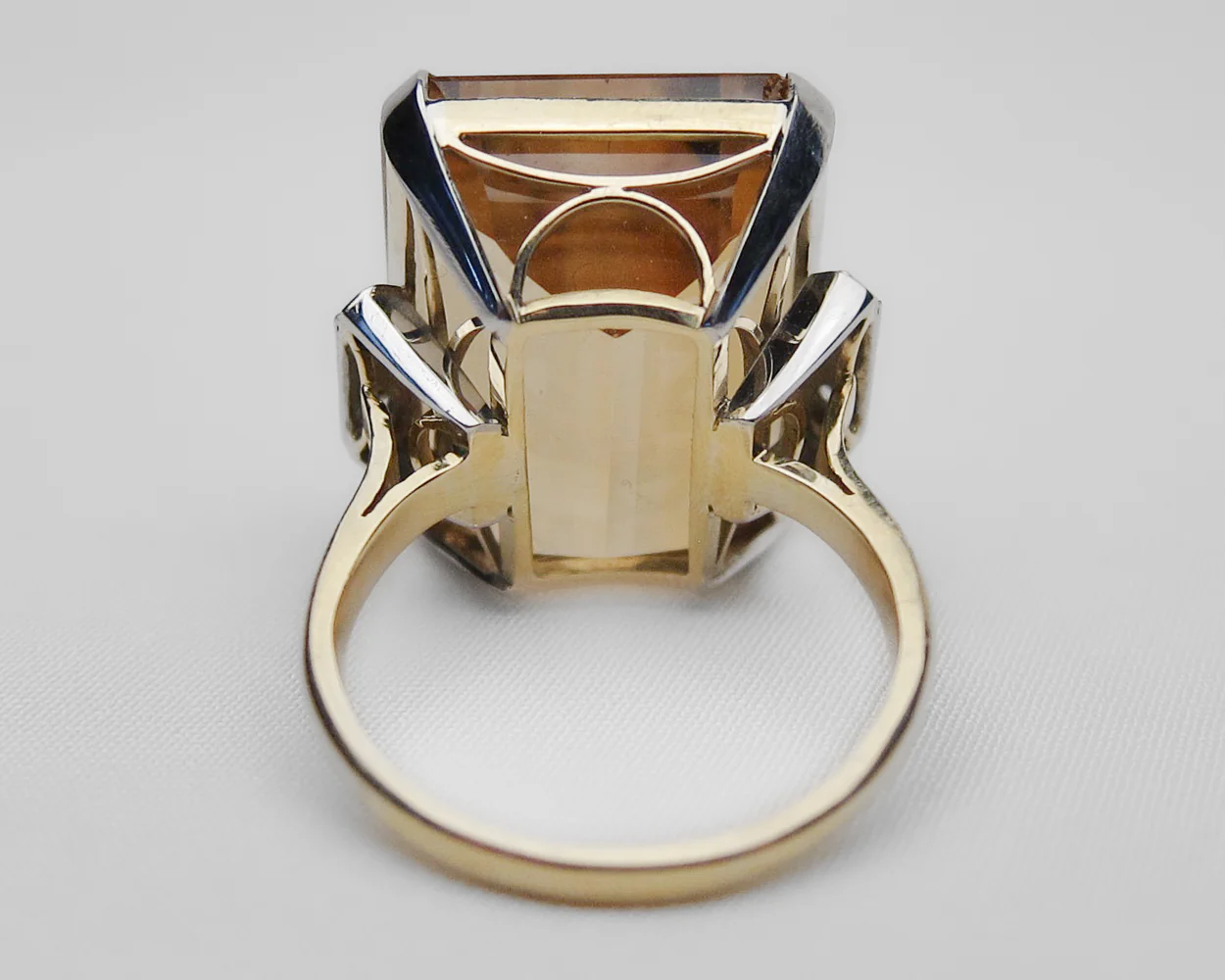 Retro-Era Citrine & Diamond Dinner Ring - Image 5