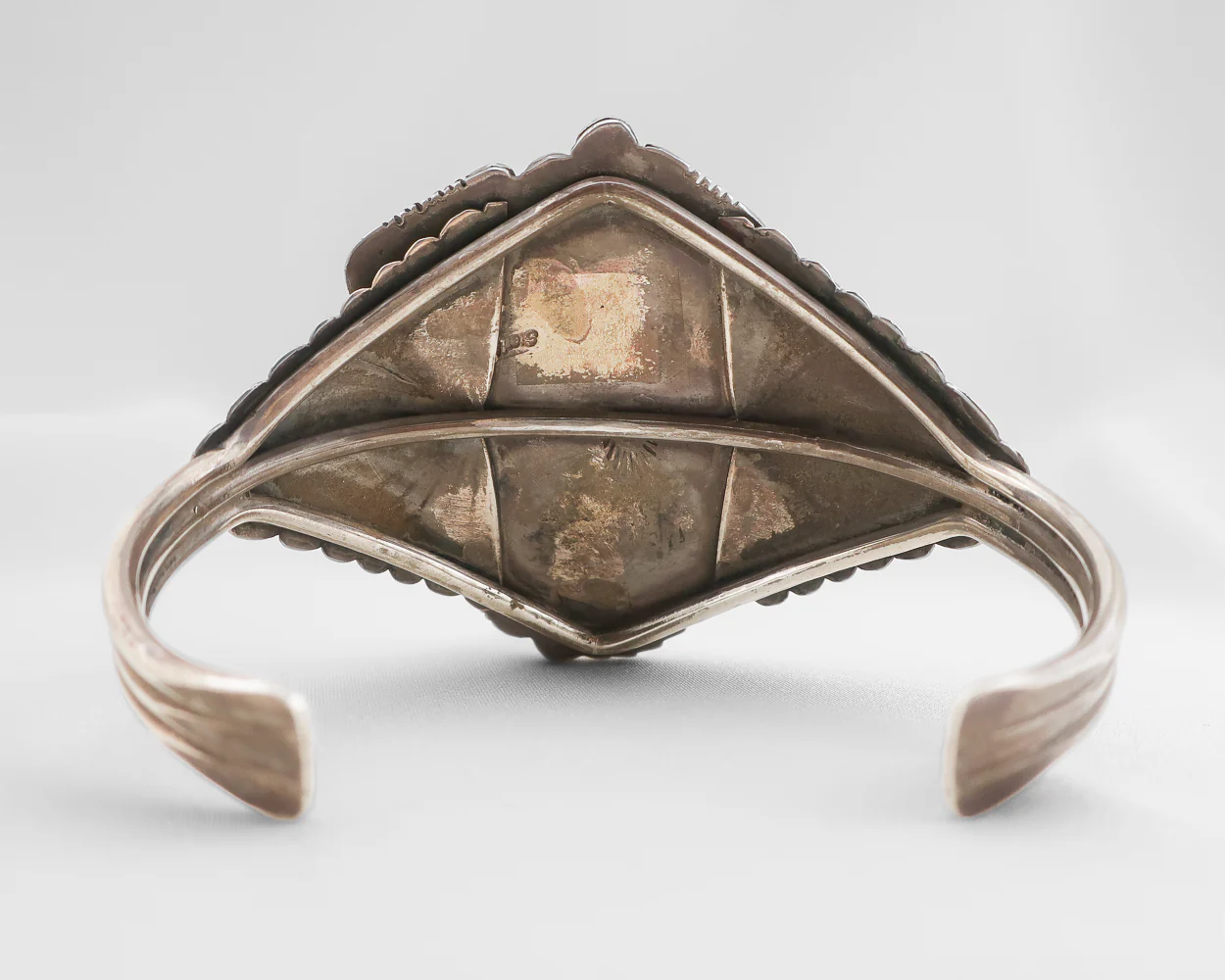 Navajo (Dine') Triangular Triple Turquoise Cuff - Image 3