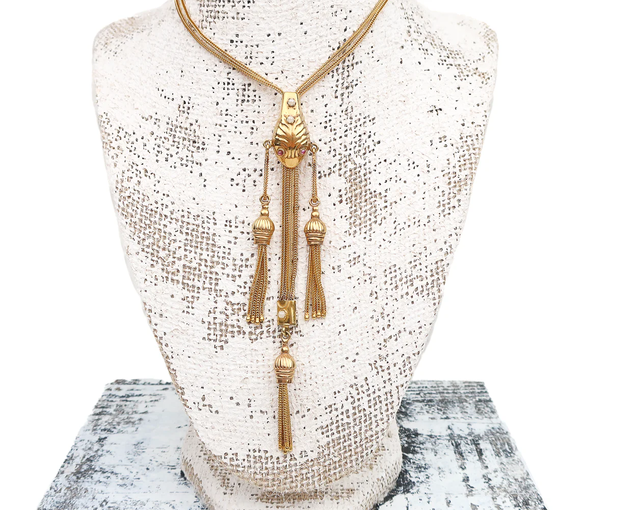 Victorian 14KT Sautoir Snake Slide Chain - Image 5