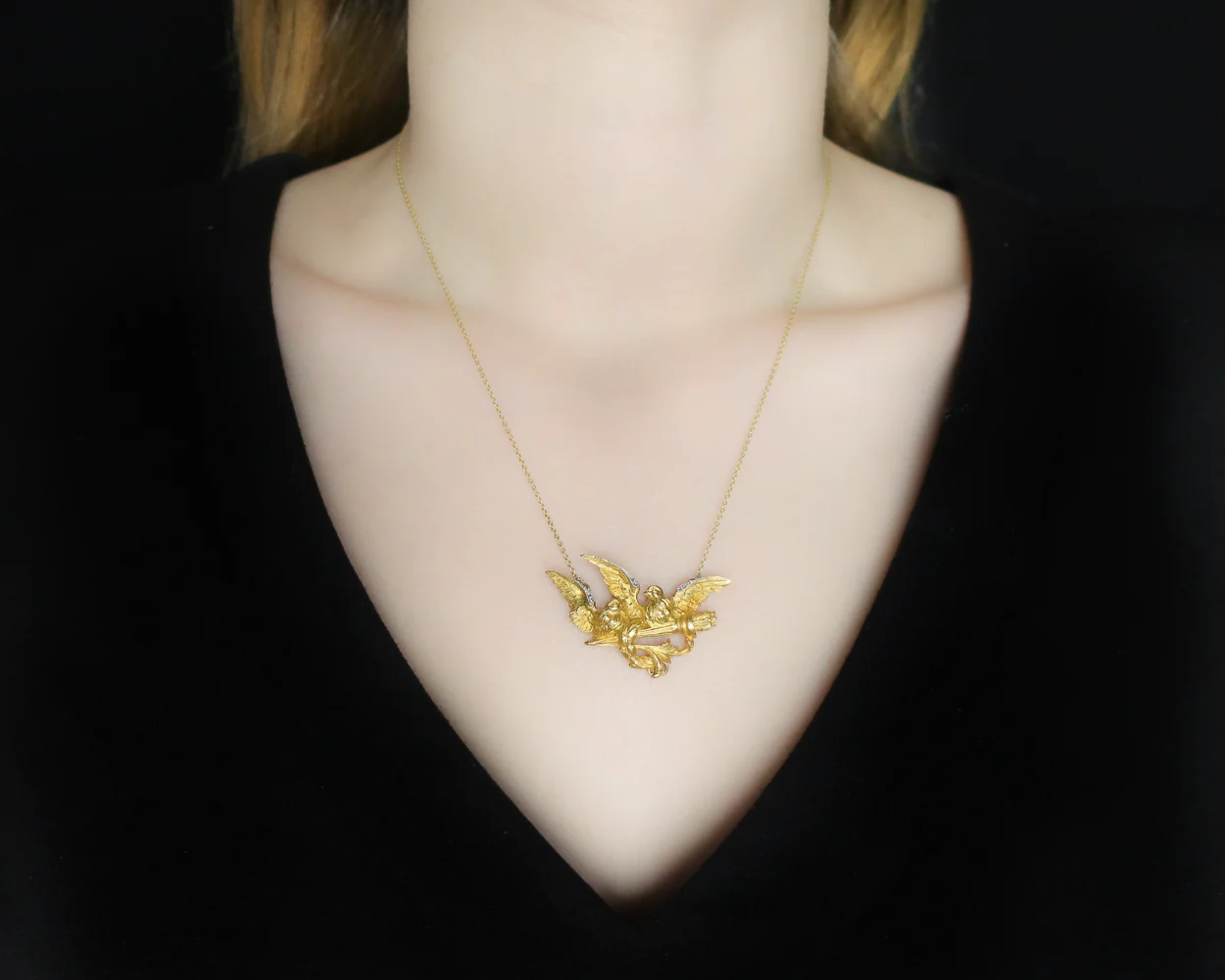 Victorian Double Bird Pendant - Image 2