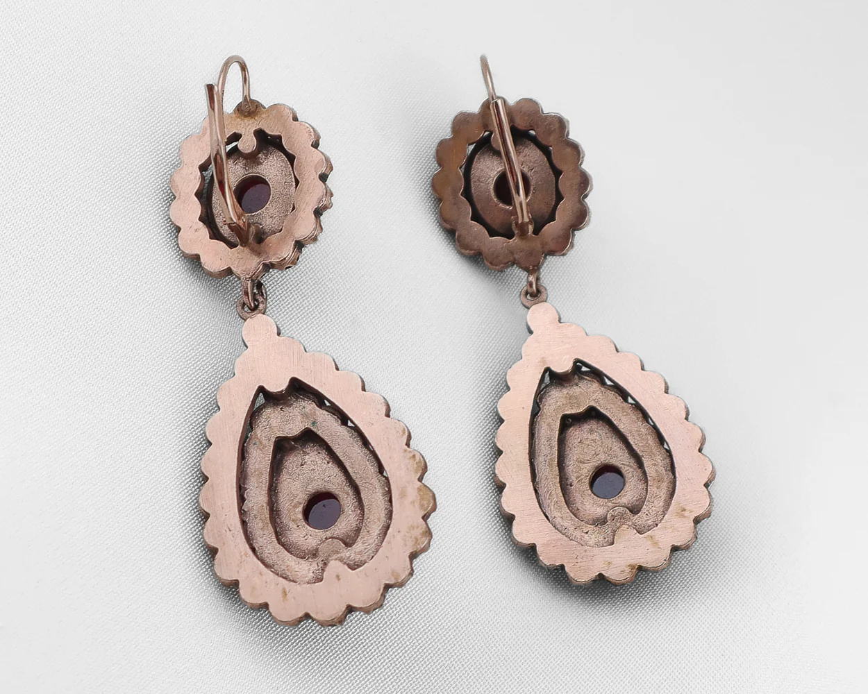 Victorian Bohemian Garnet Drop Earrings - Image 2