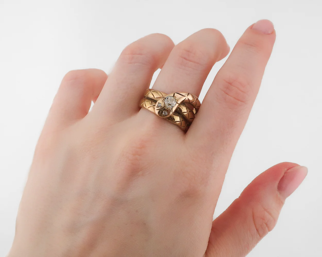 Victorian Diamond Snake Ring - Image 4