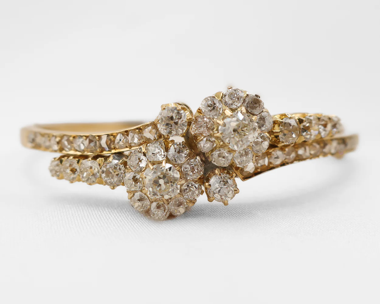 Victorian Diamond Double-Flower Bangle