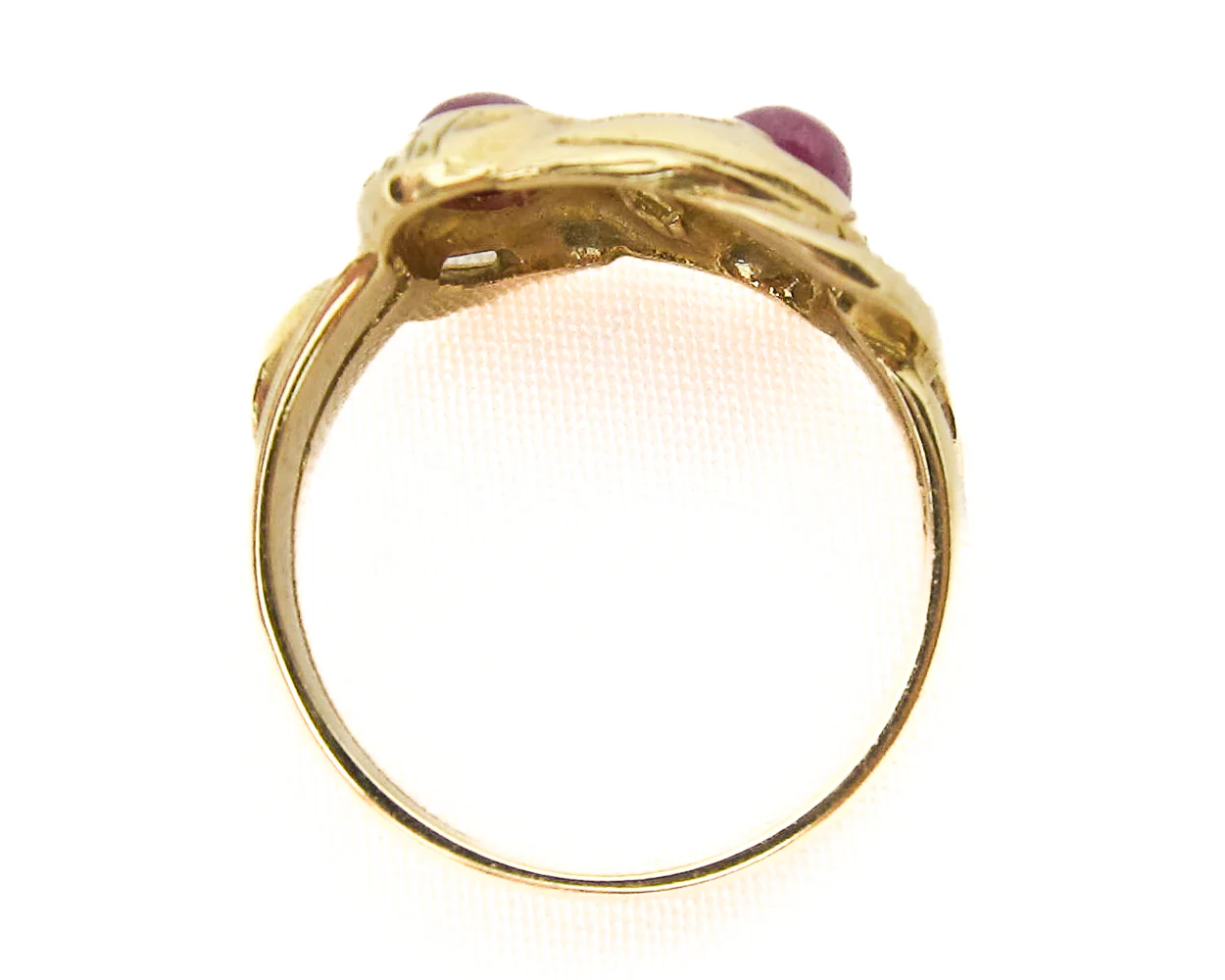 Victorian French Ruby Cabochon Snake Ring - Image 5