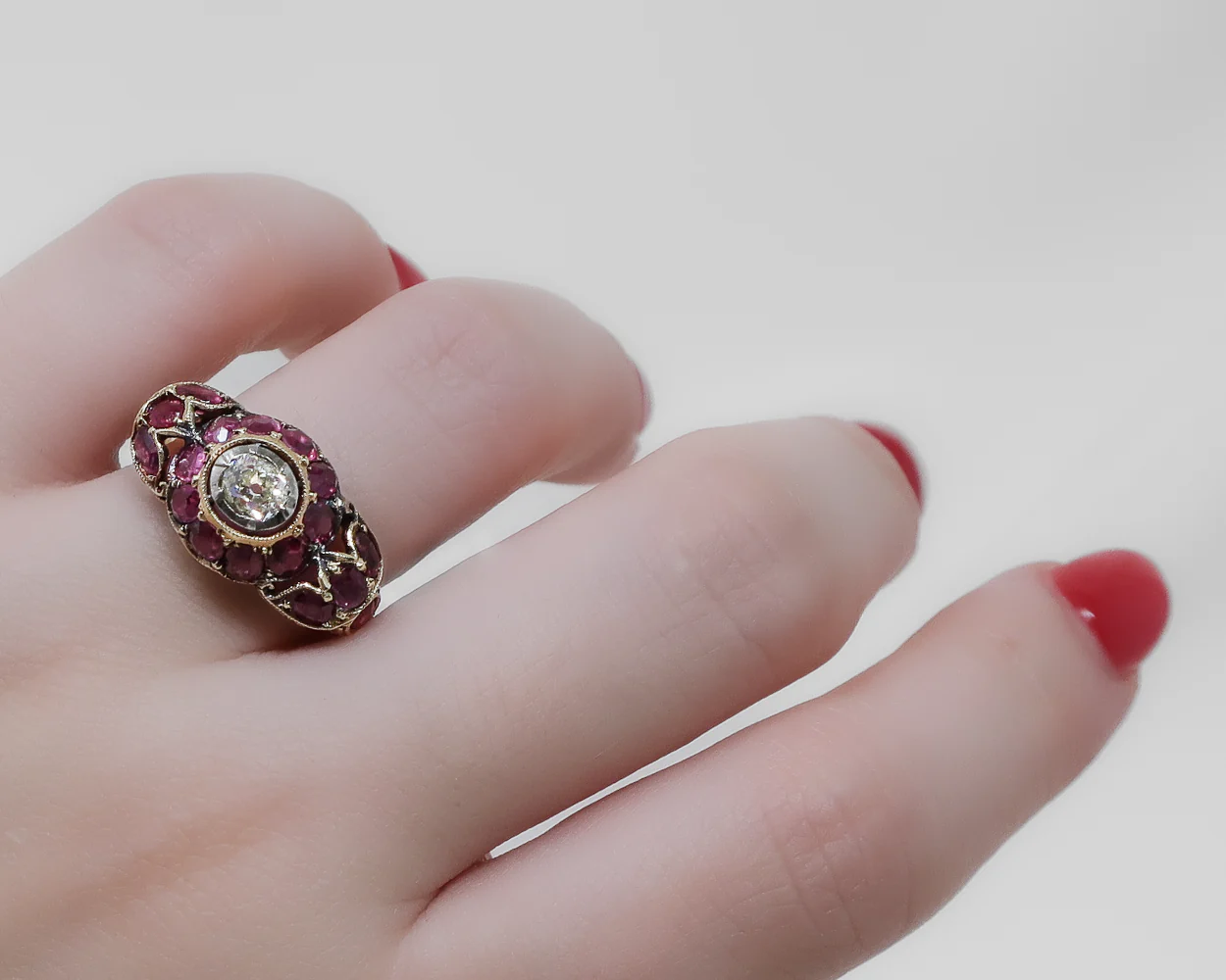 Victorian French Ruby & Diamond Ring - Image 2