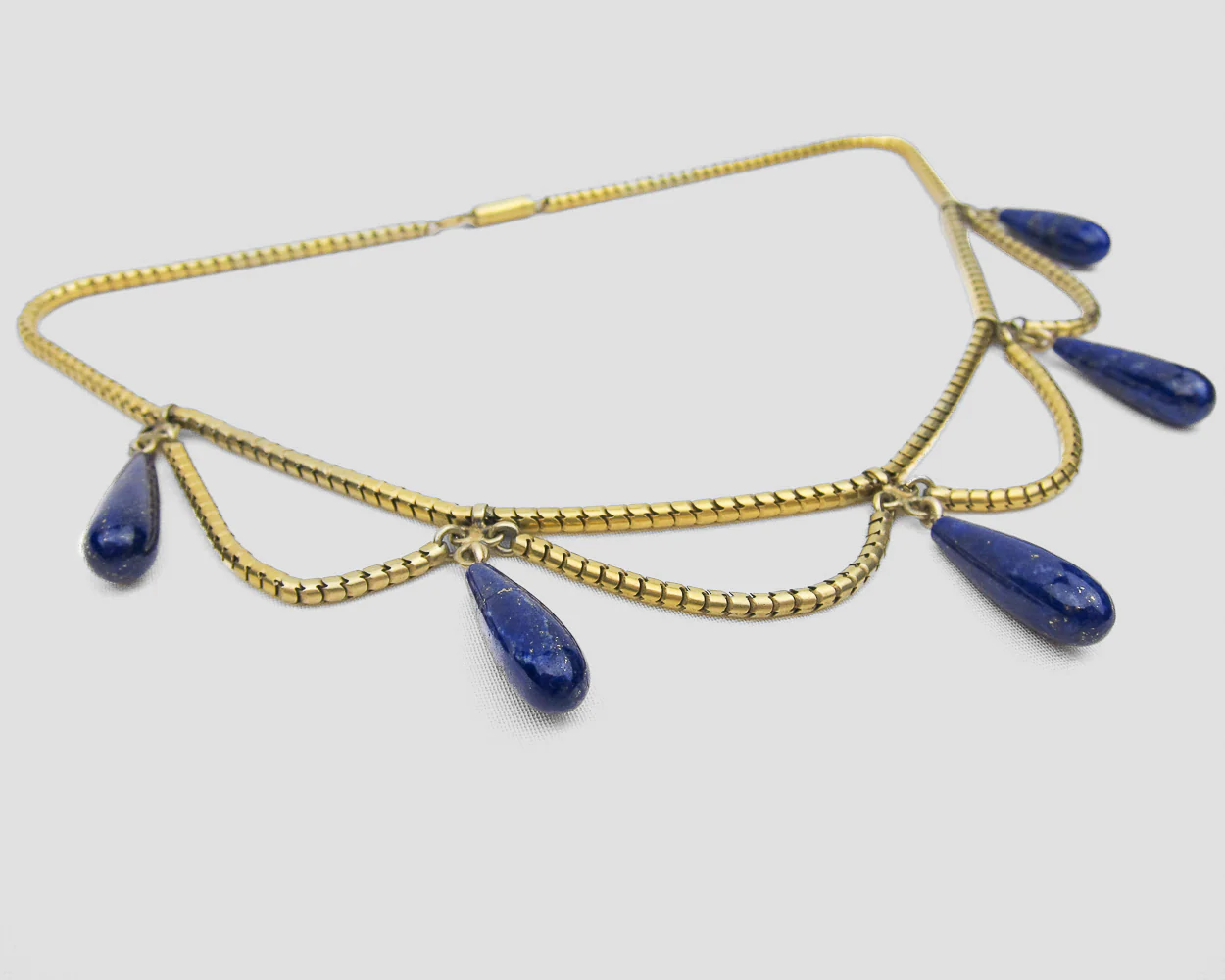 Victorian Lapis Festoon Necklace