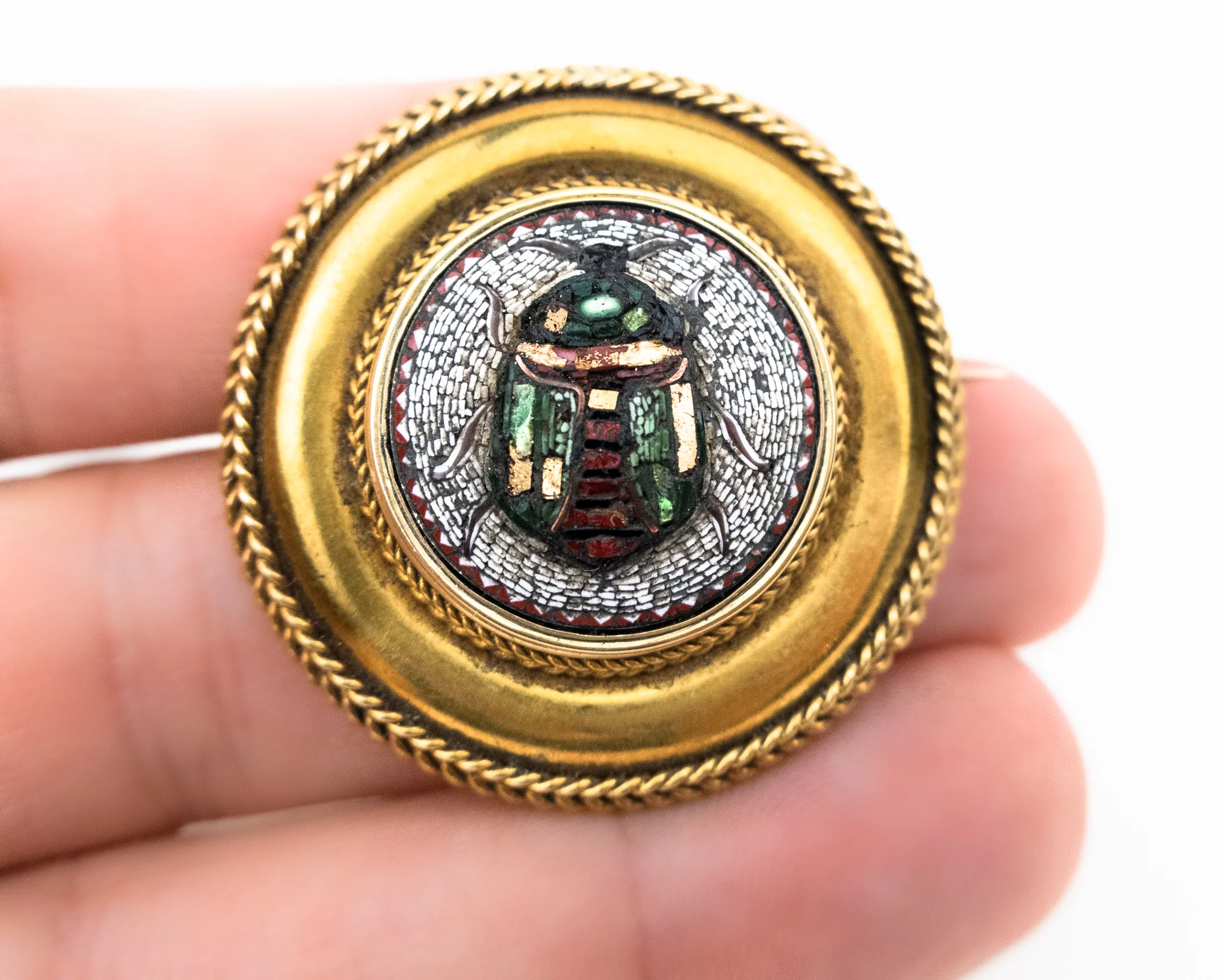 Victorian Micromosaic Scarab Brooch - Image 4