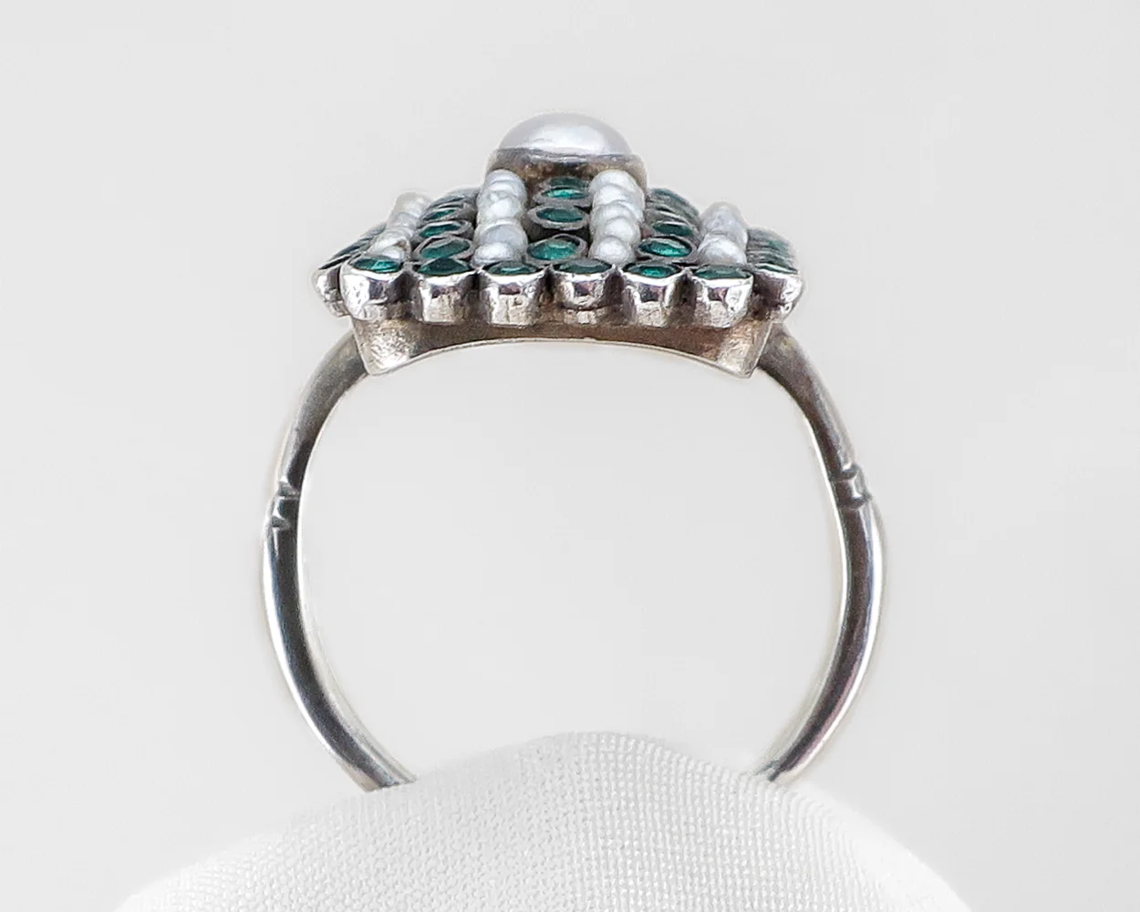 Victorian Pearl & Paste Cocktail Ring - Image 2