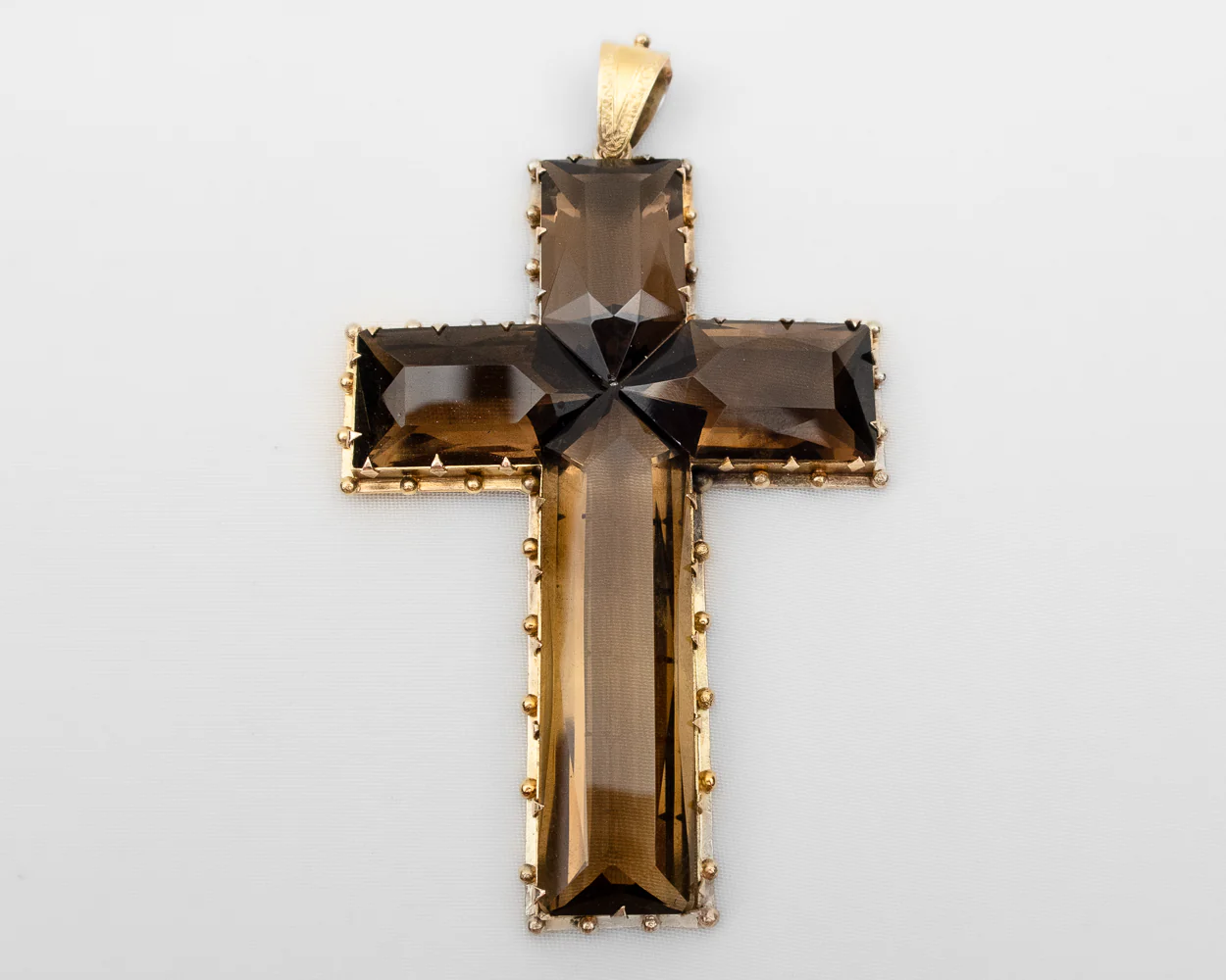 Victorian Smoky Quartz Cross - Image 2