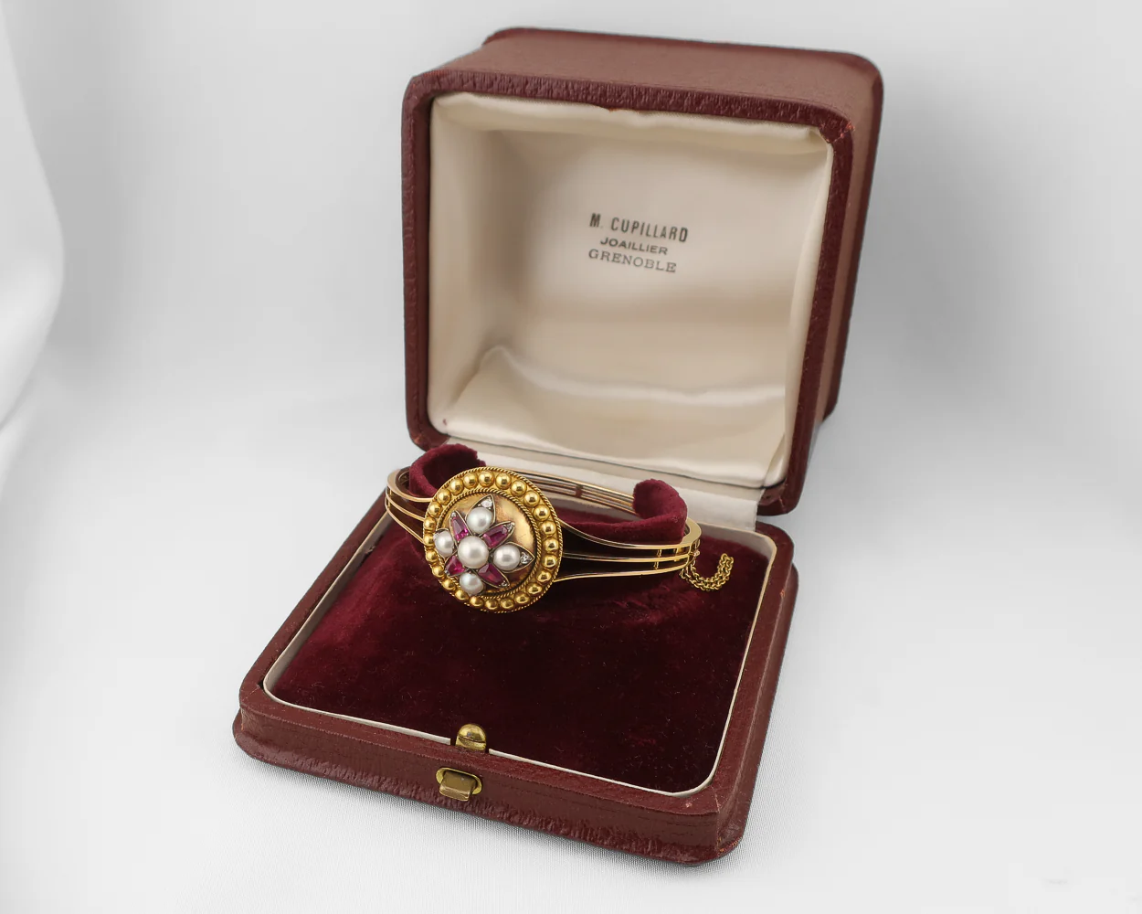 Victorian Ruby, Pearl & Diamond Bangle - Image 6