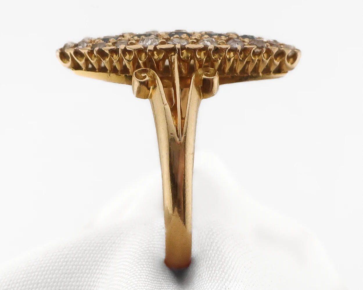 Victorian Sapphire & Diamond Navette Ring - Image 2