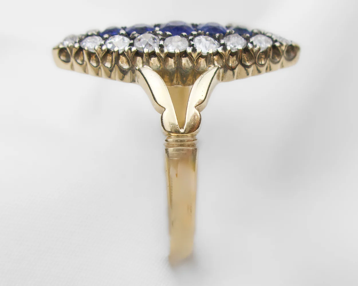 Victorian Sapphire & Diamond Navette Ring - Image 4